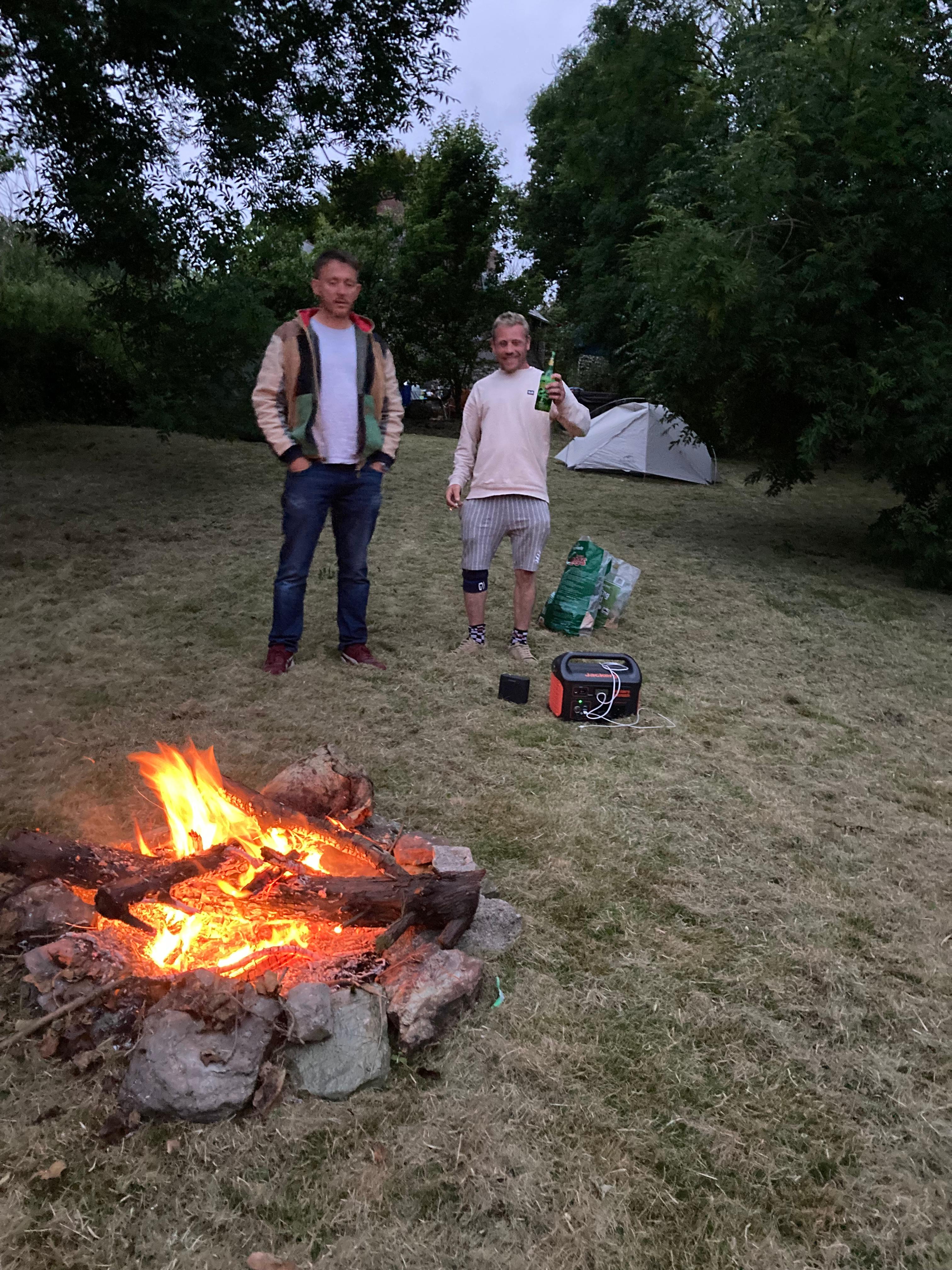 Ruby rose - secret garden firepit - bottom of garden facing the chalet (behind the tent and trees)