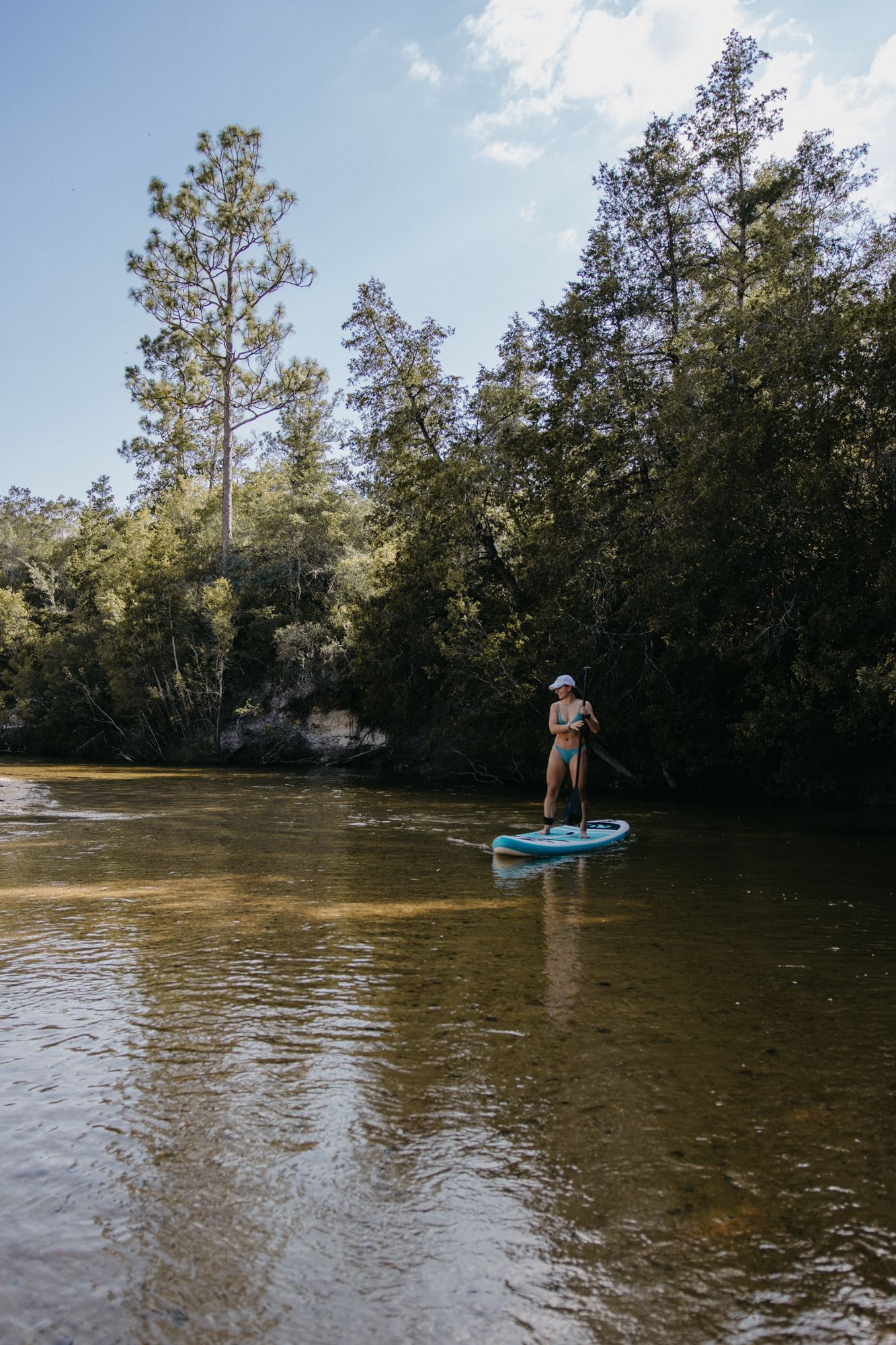 It was harder than I thought to paddle upstream! The river is moving swiftly in this area but we saw a few people kayak past with ease.