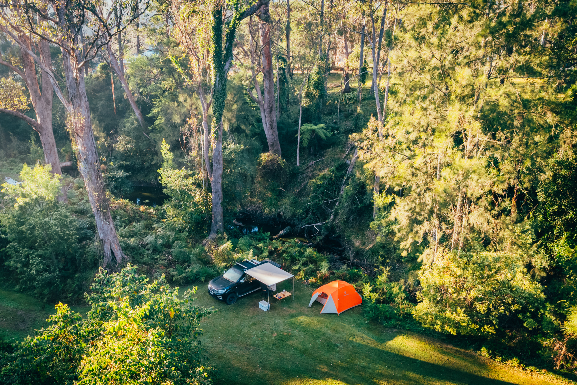 campsite from above