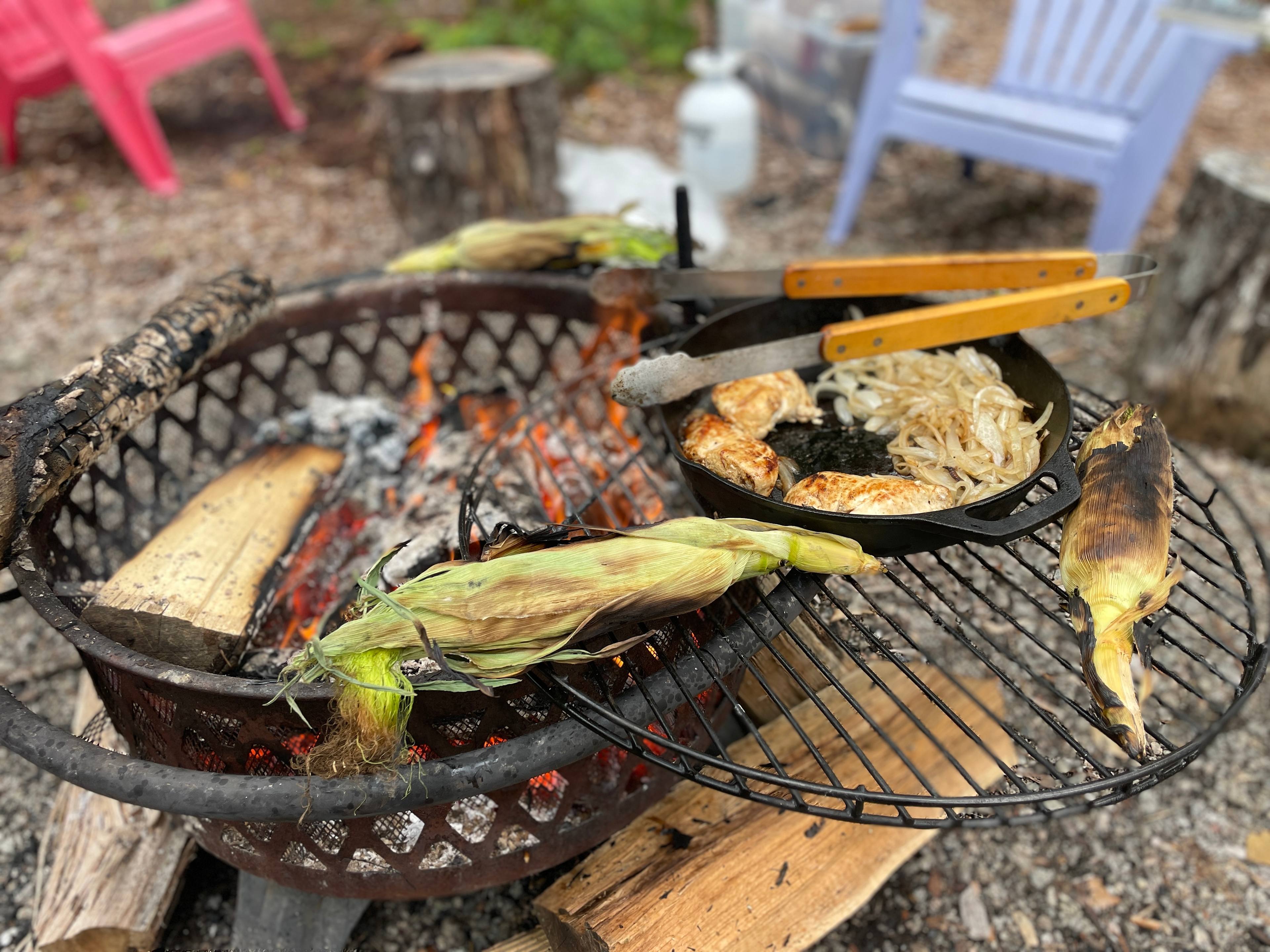 pans and camp kitchen utensils came in handy