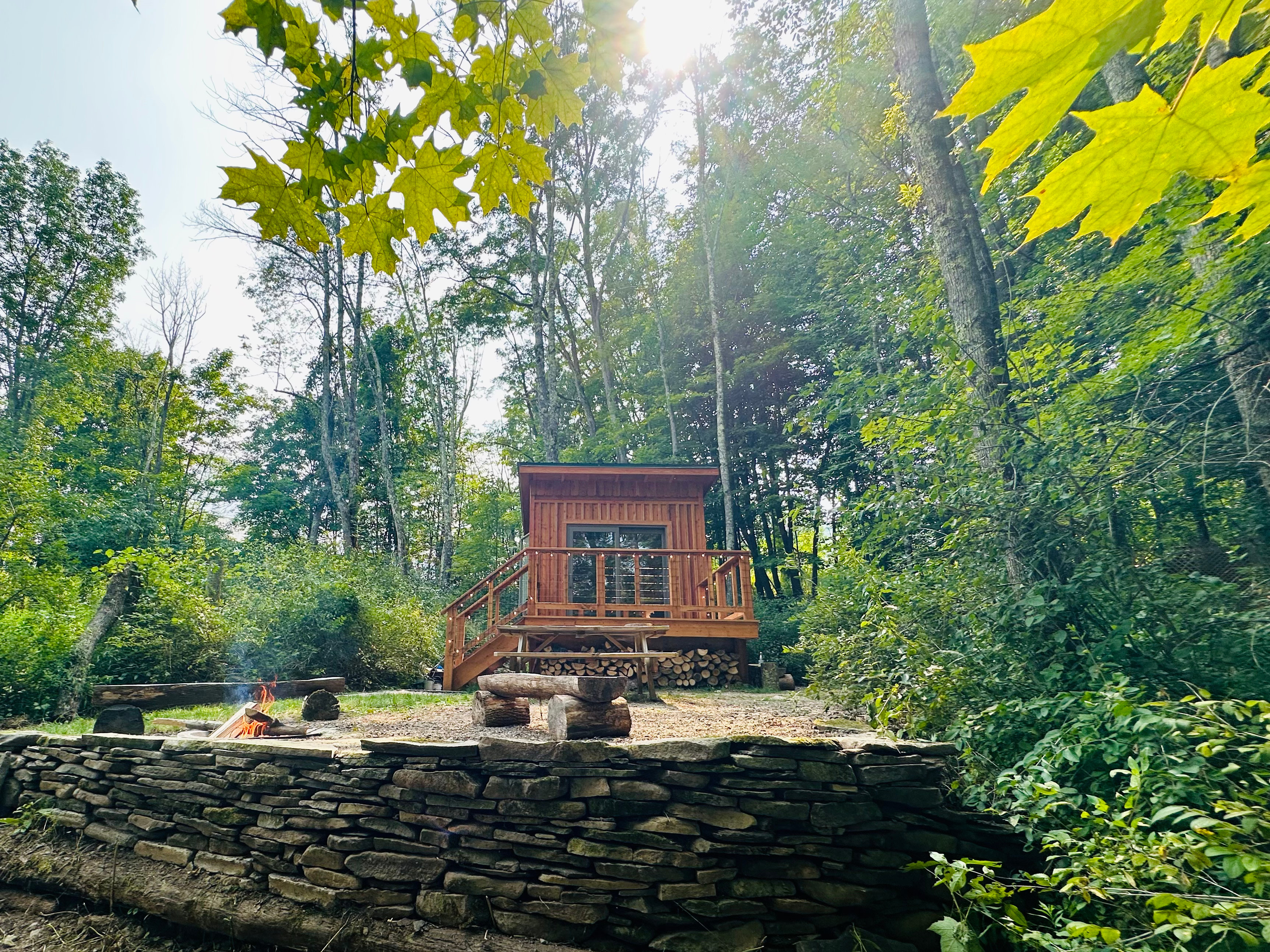 Exterior of the Forest Cabin, which is insulated with hemp!