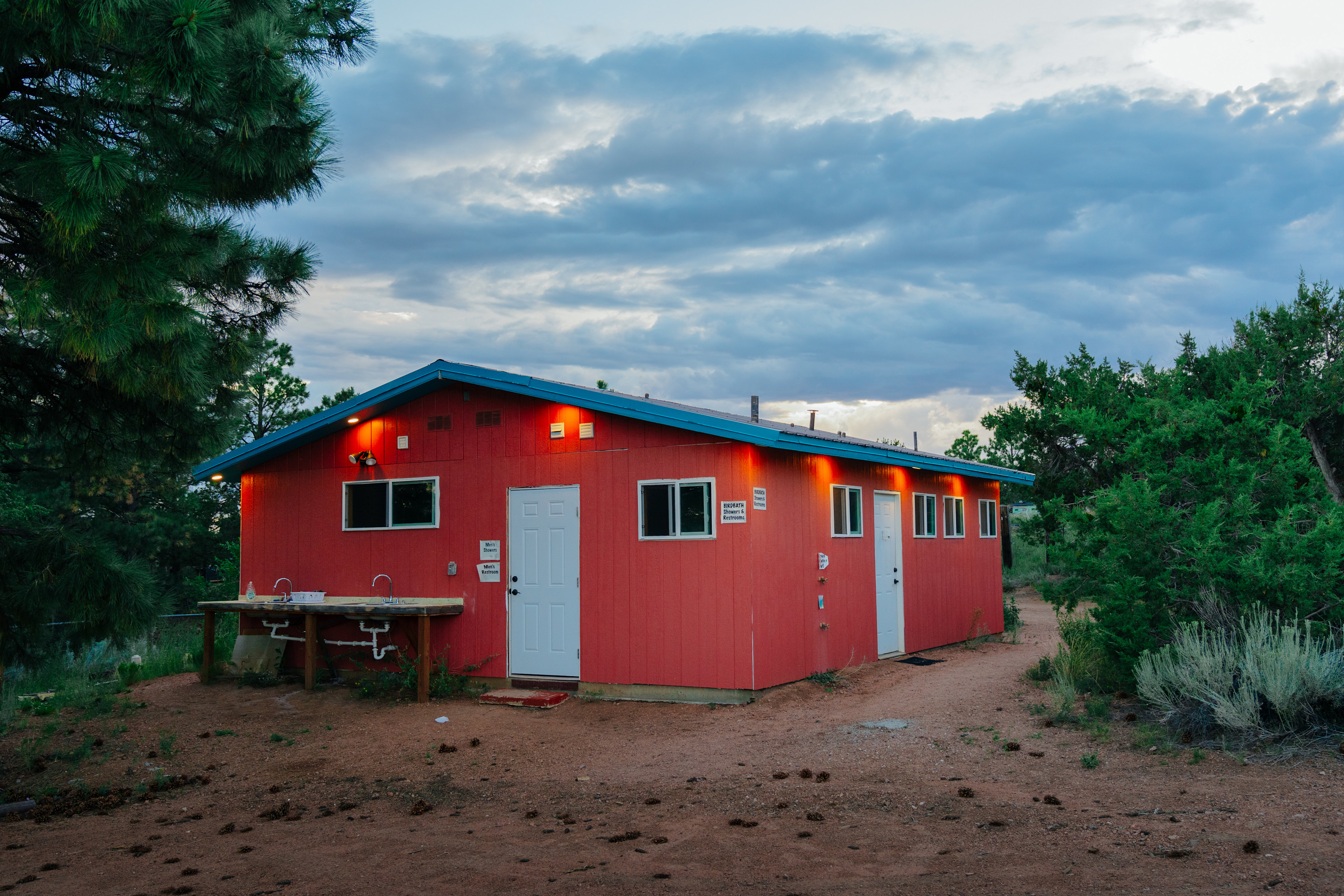 The bathroom/shower building