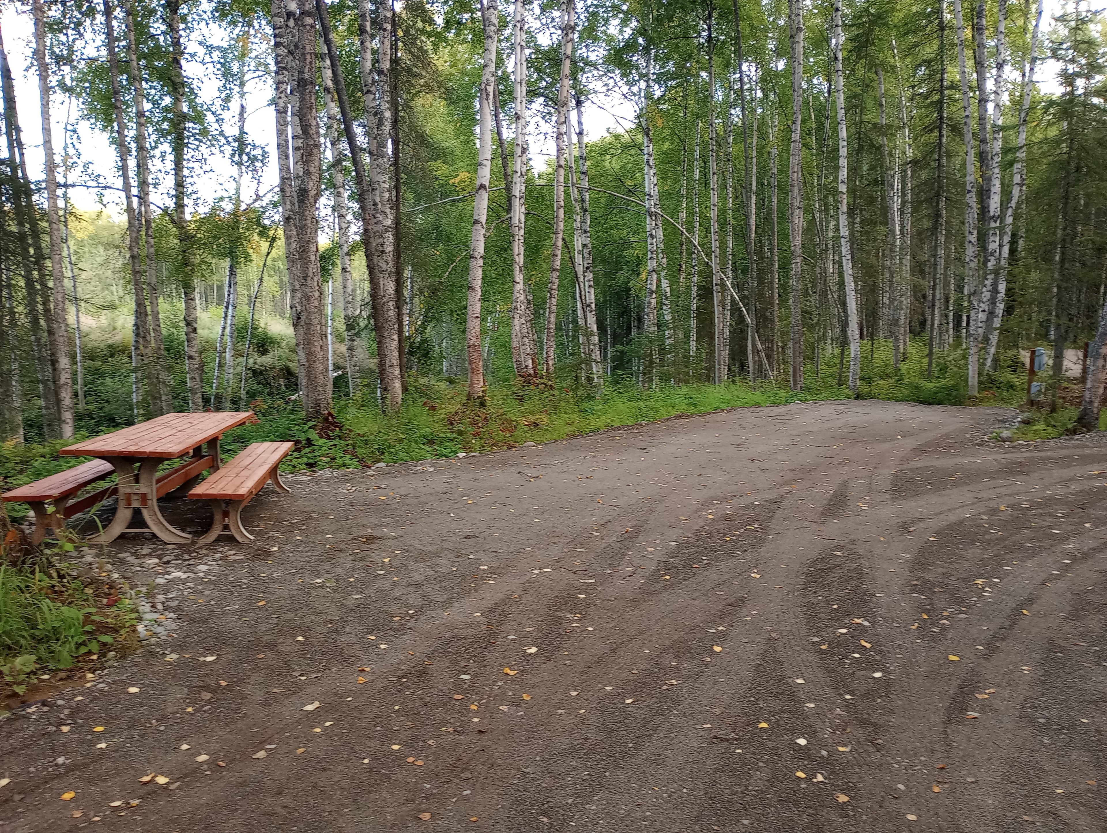Path through the campground and sites are are gravel mix to be comfortable enough for tents but firm enough for driving
