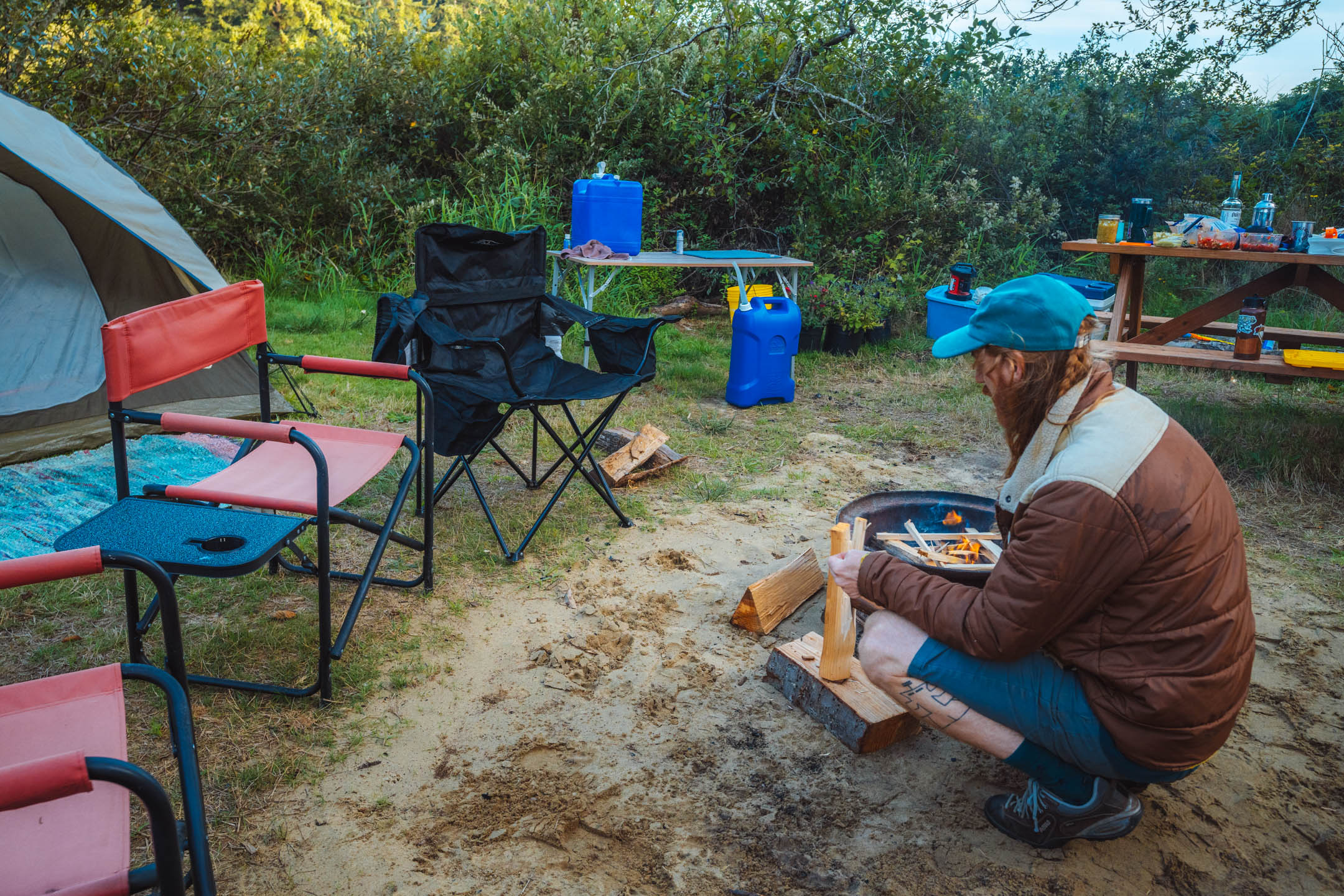 We enjoyed getting wood from the host to make a cozy fire!