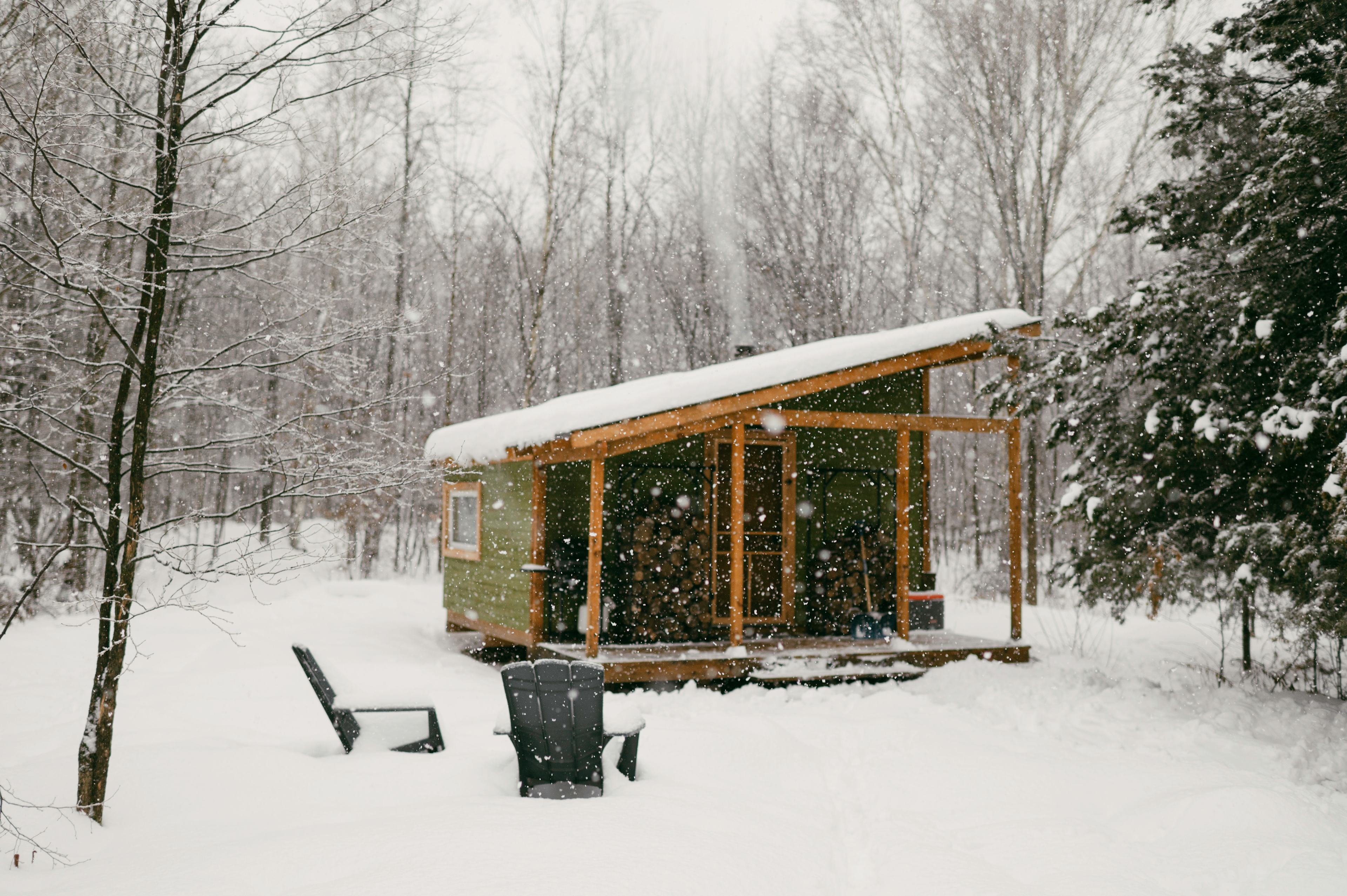 A winter photo of Jacks Cabin