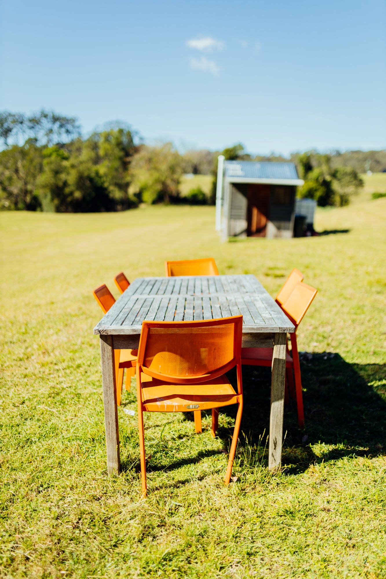 handy long table with chairs on site