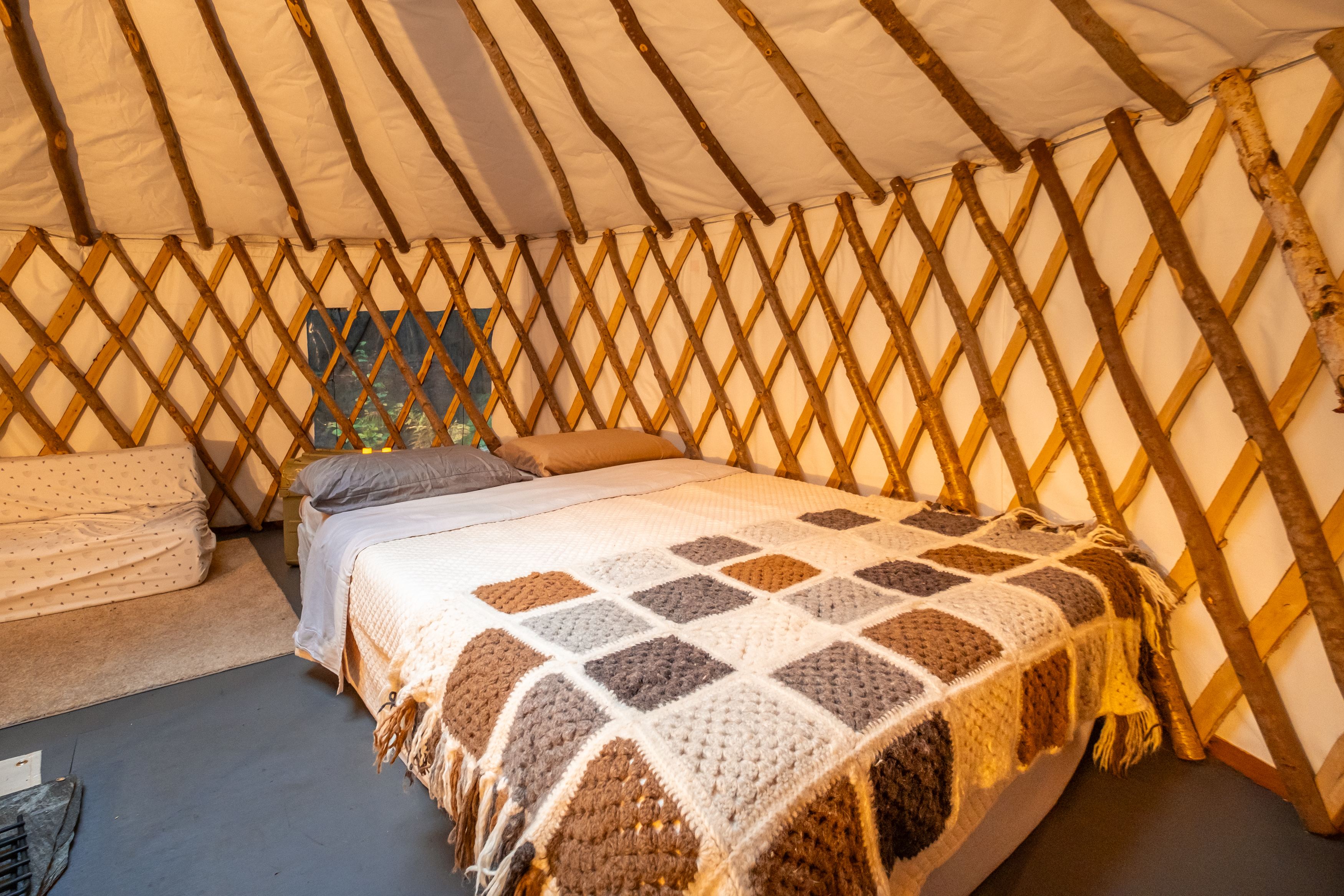 Comfy bed.