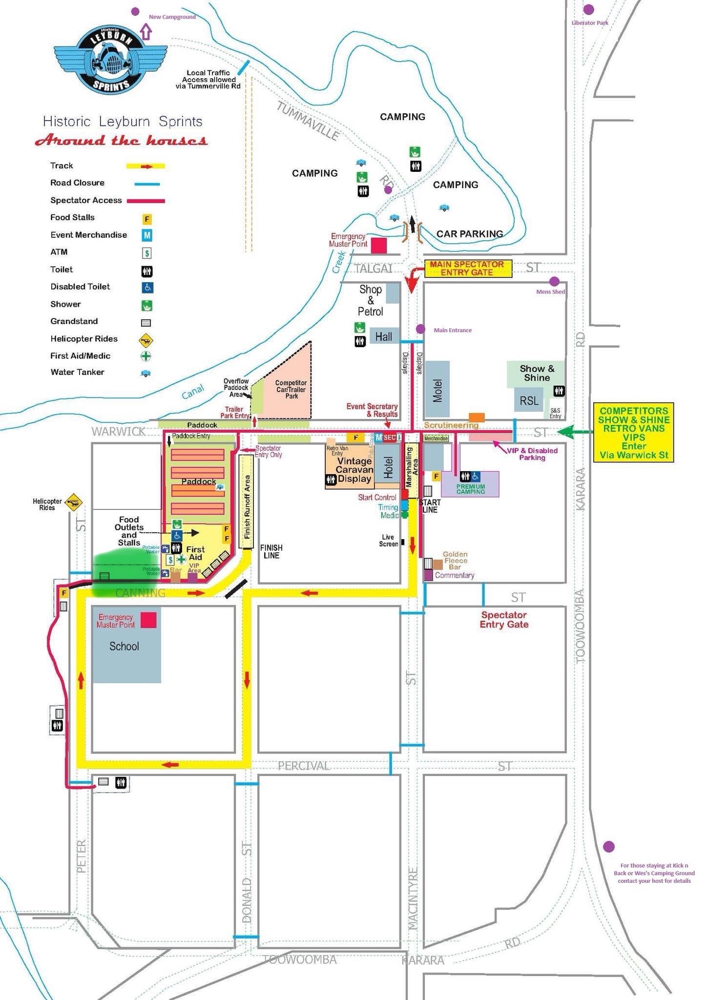Our camp area is on the corner of Canning and Peter street in the green highlight.