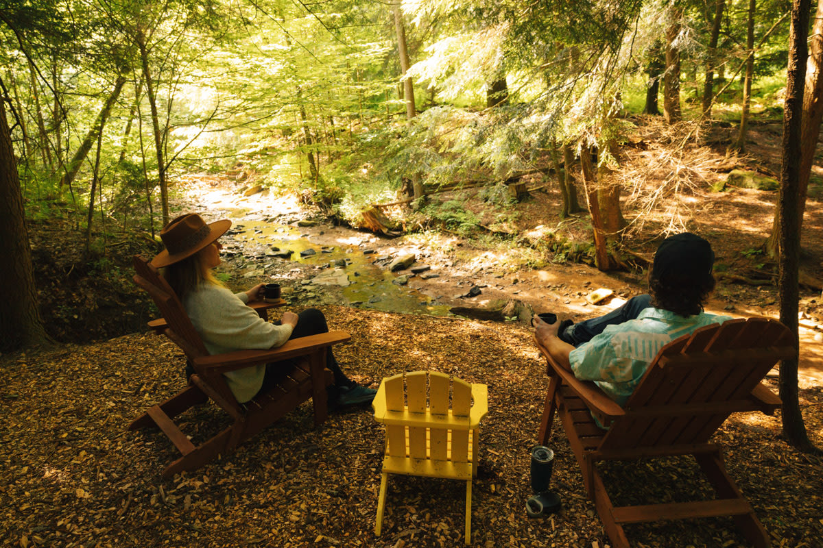 Relax by the peaceful creek at Rustic Acres — perfect for stargazing, picnics, and connecting with nature in Clarion County.