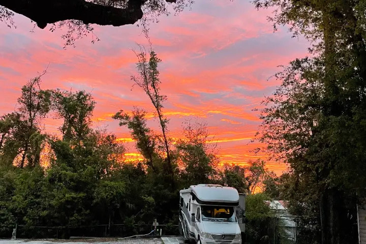 Site 1- utilizes the 50Amp hookup as well as water (shared with site 2 via a "Y" connector.  Max size is 45ft.  Please back in as far as you can to ensure the folks in site 2 can enter and extit as needed.