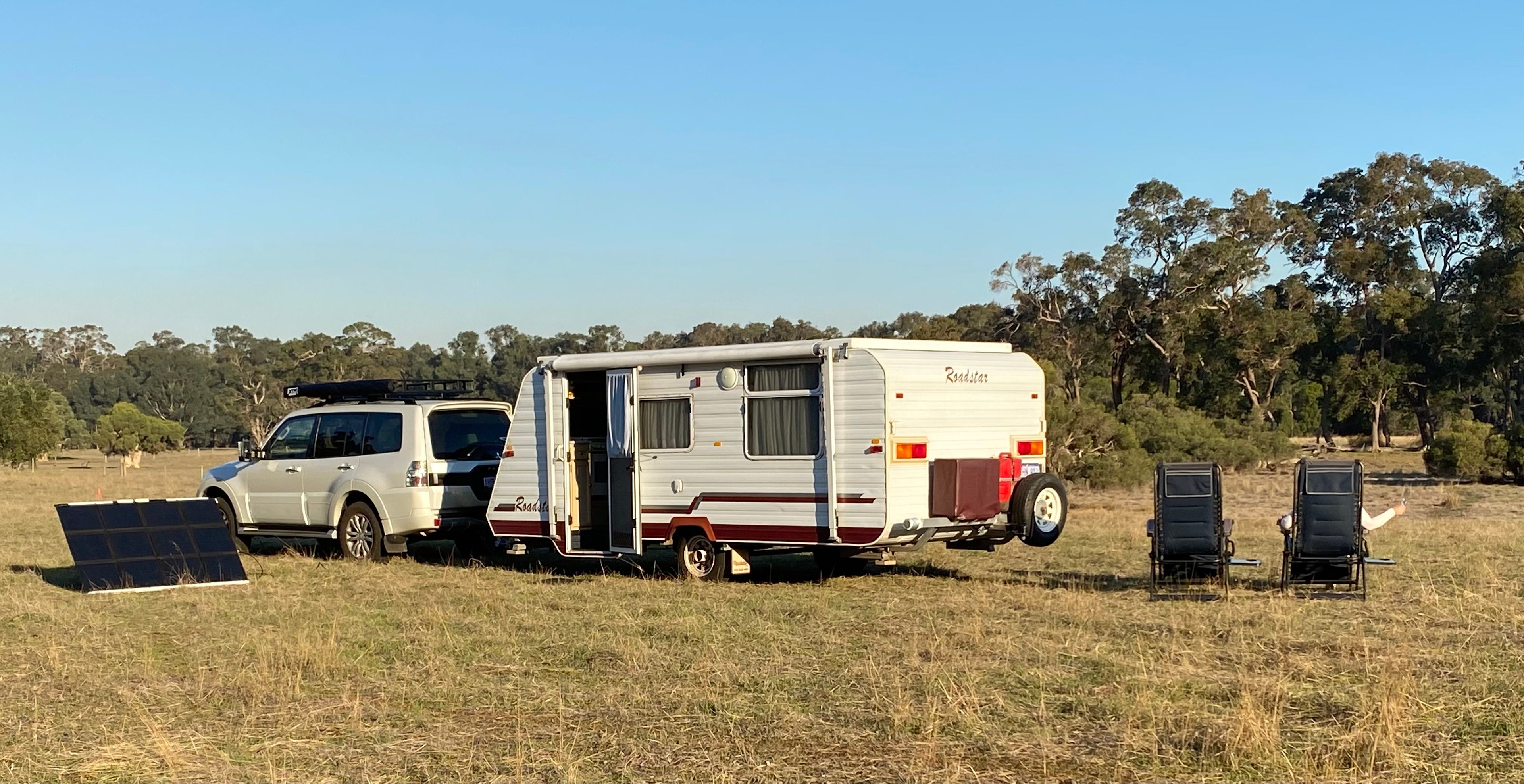 Self-contained, off grid caravans, big and small, are welcome at our property.