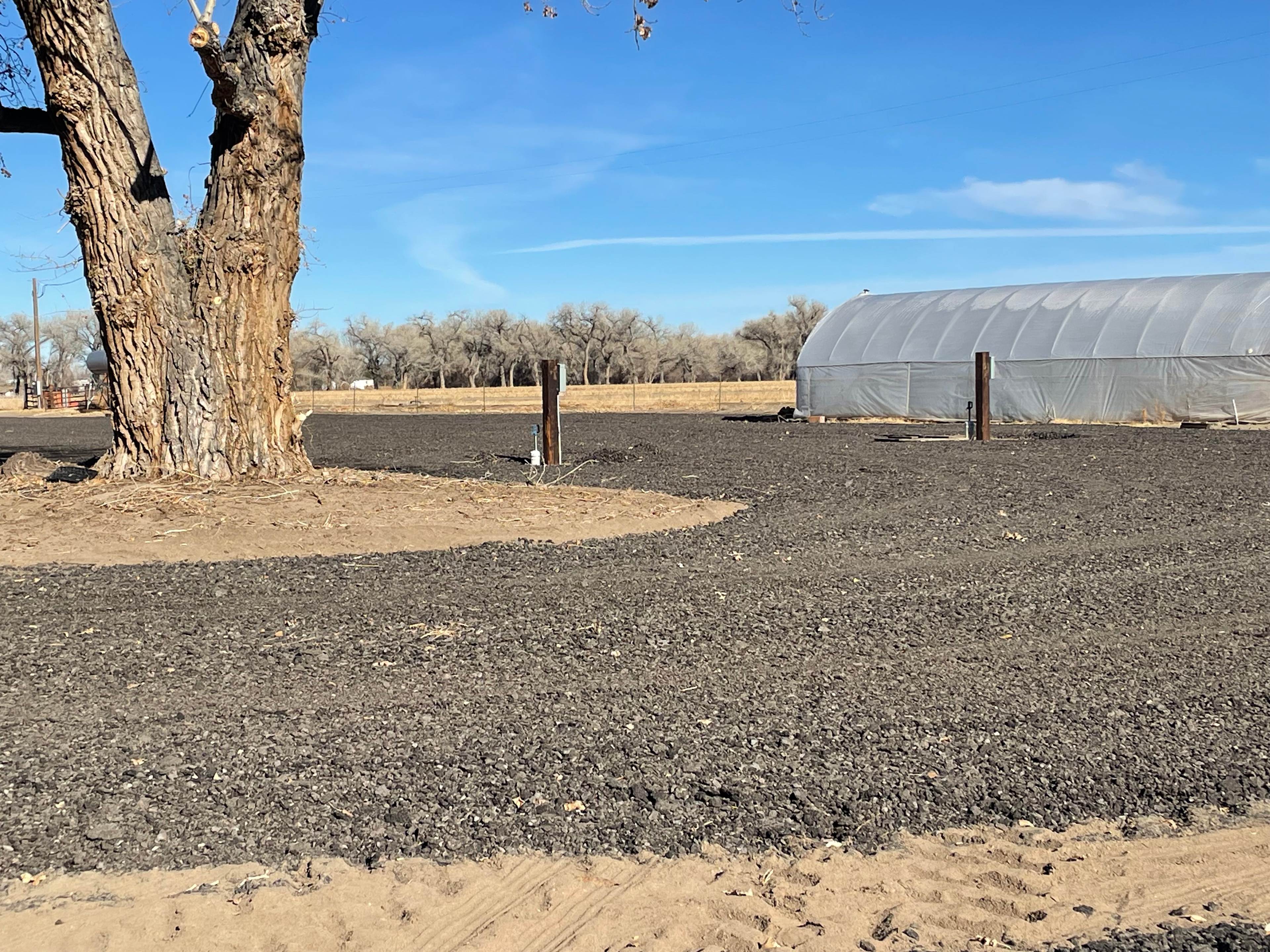 The gravel, pull through sites allow for easy access and room to easily park your RV. There is plenty of room to park extra vehicles and trailers.