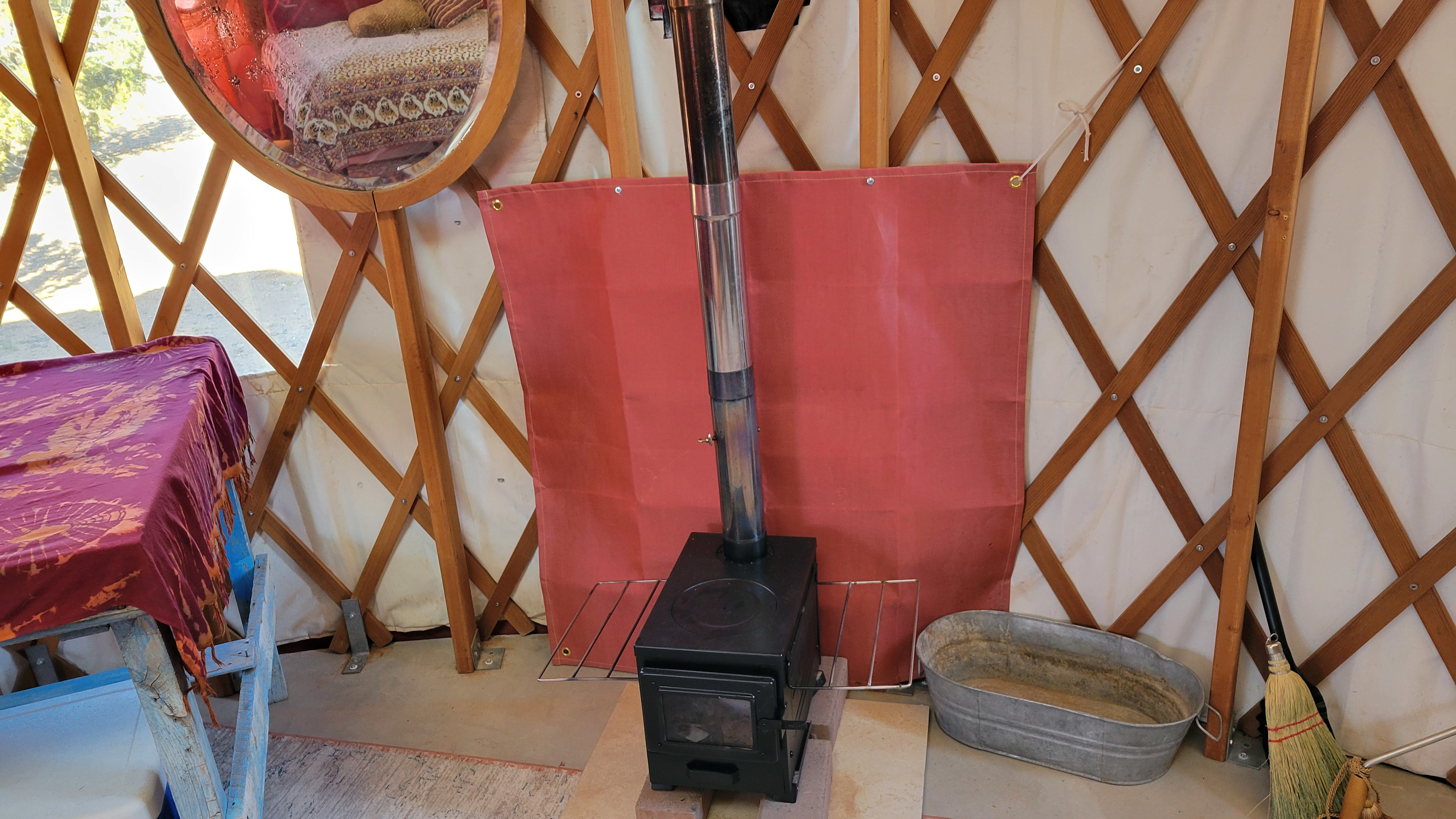 tent woodstove, for a little heat or a teapot