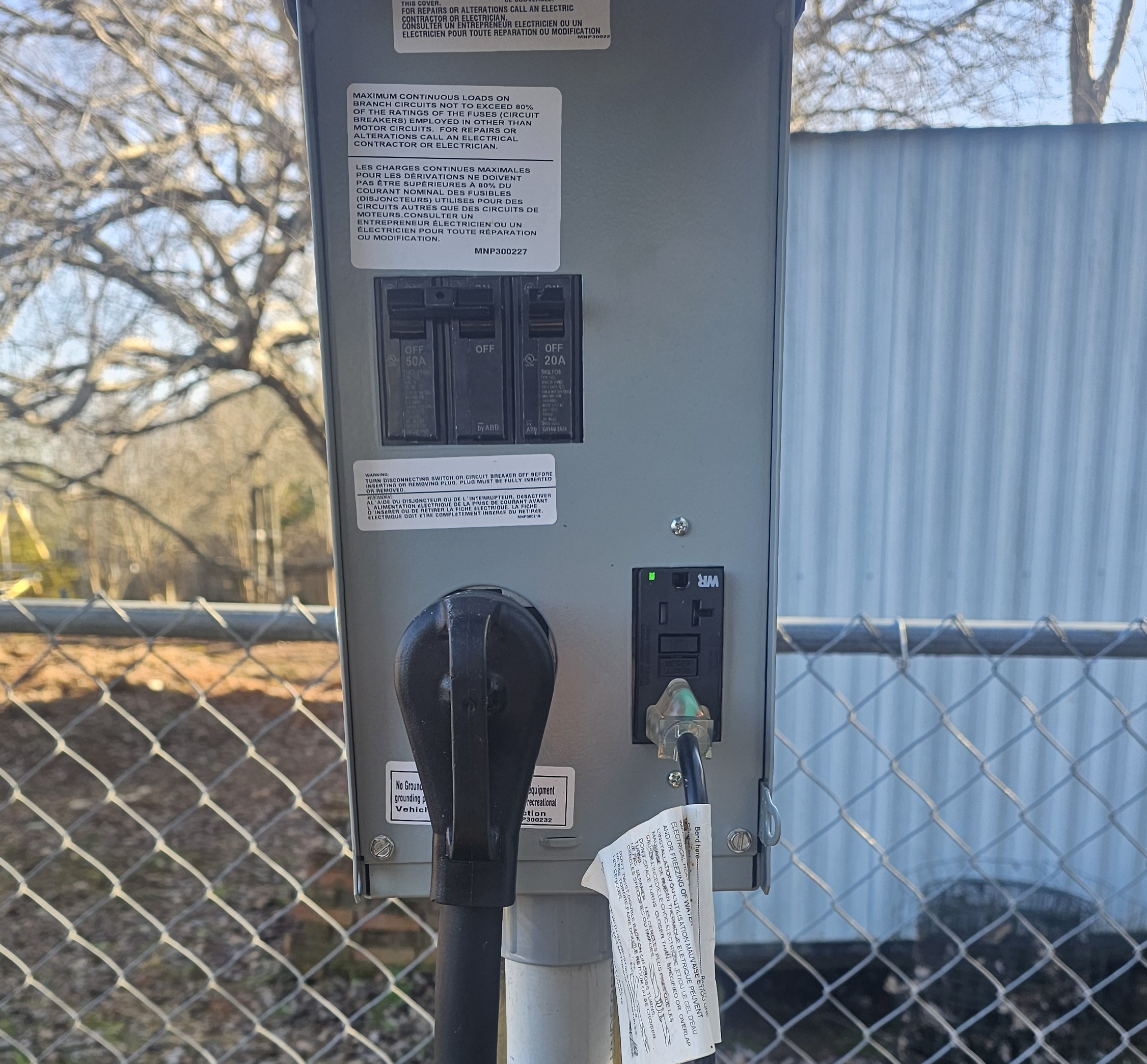 50 Amp & 110 outlets