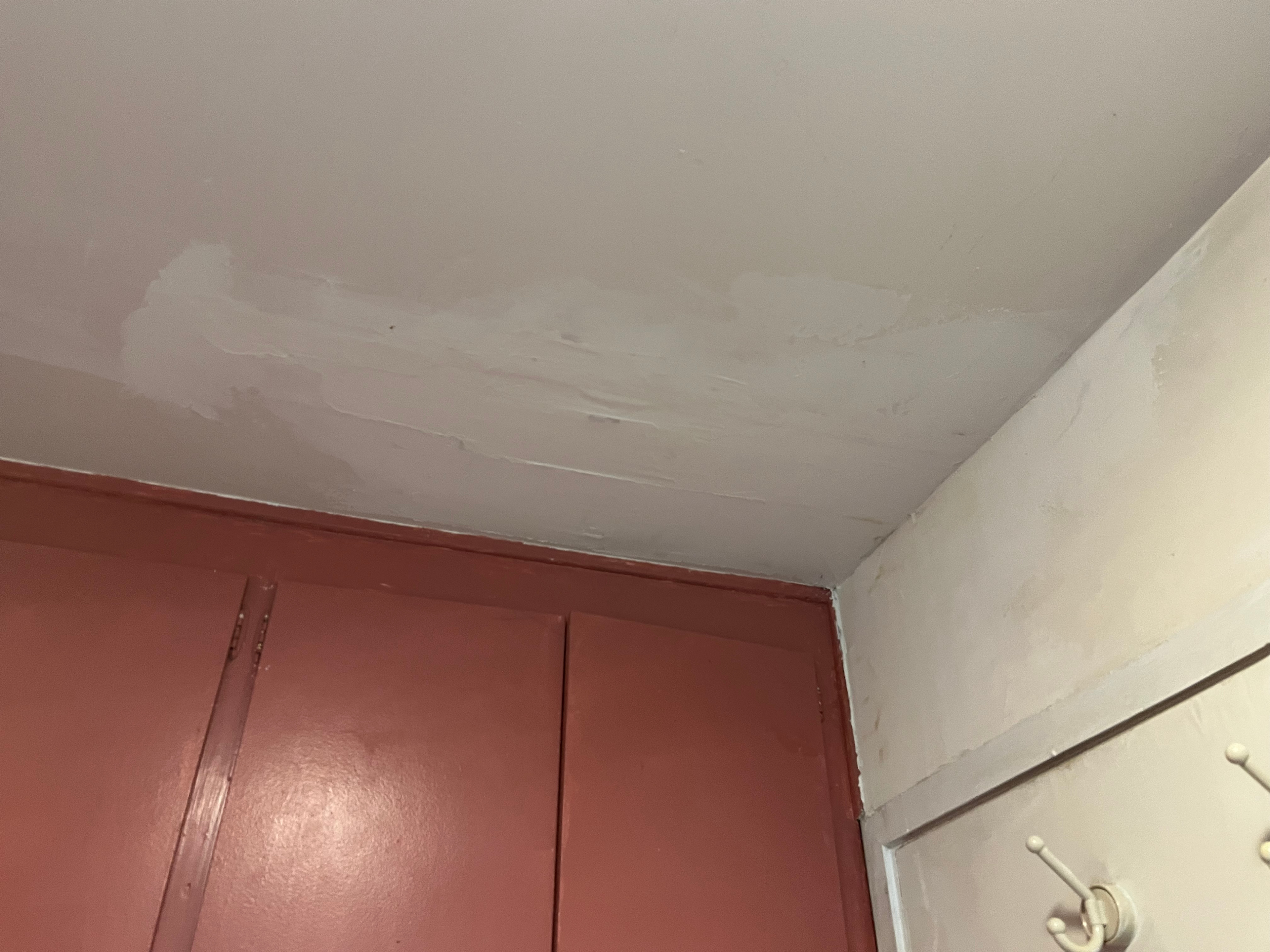 Water damage repaired and waiting for paint
