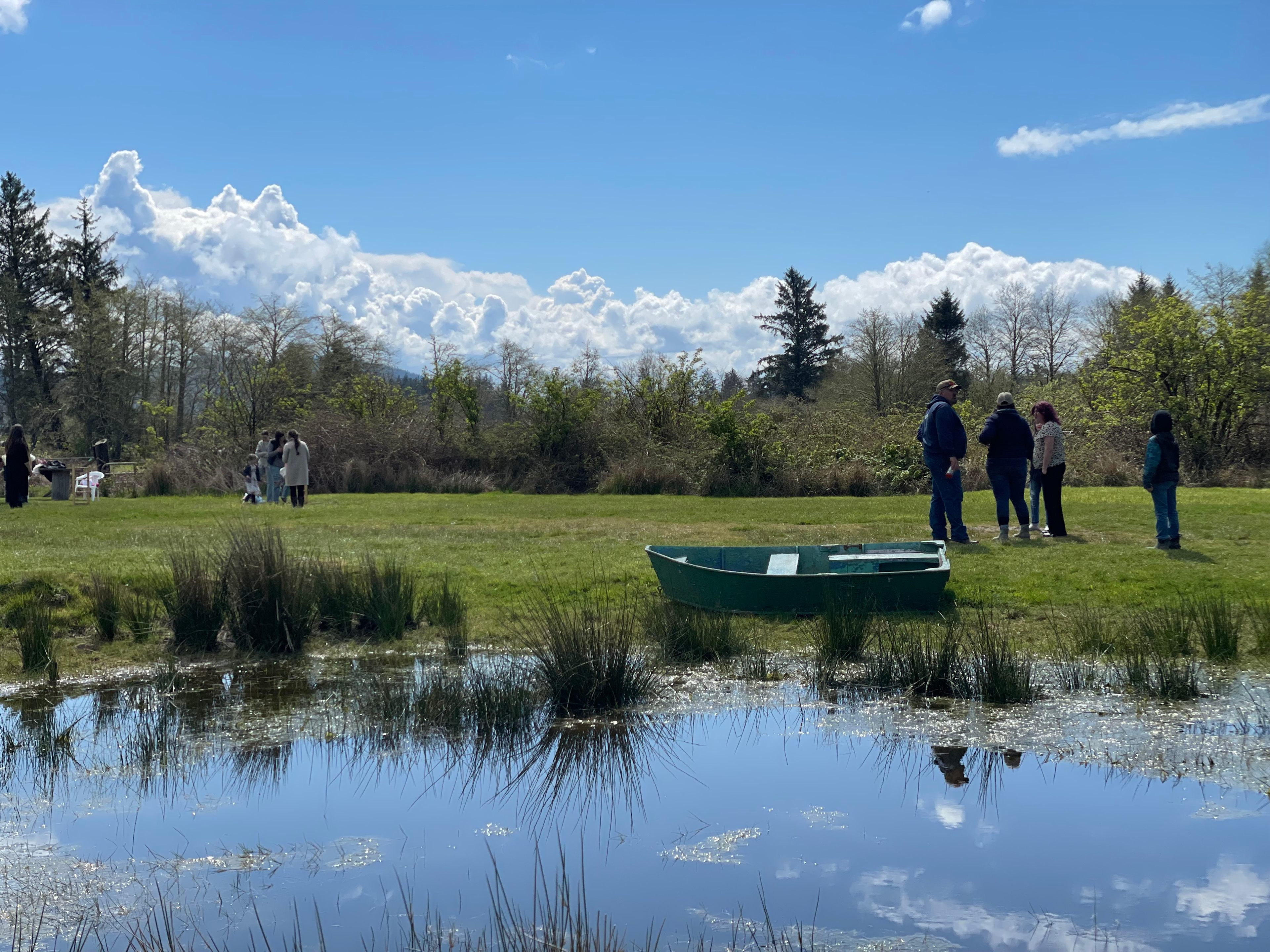 Pond with water in the spring. During the Summer it does dry out. 