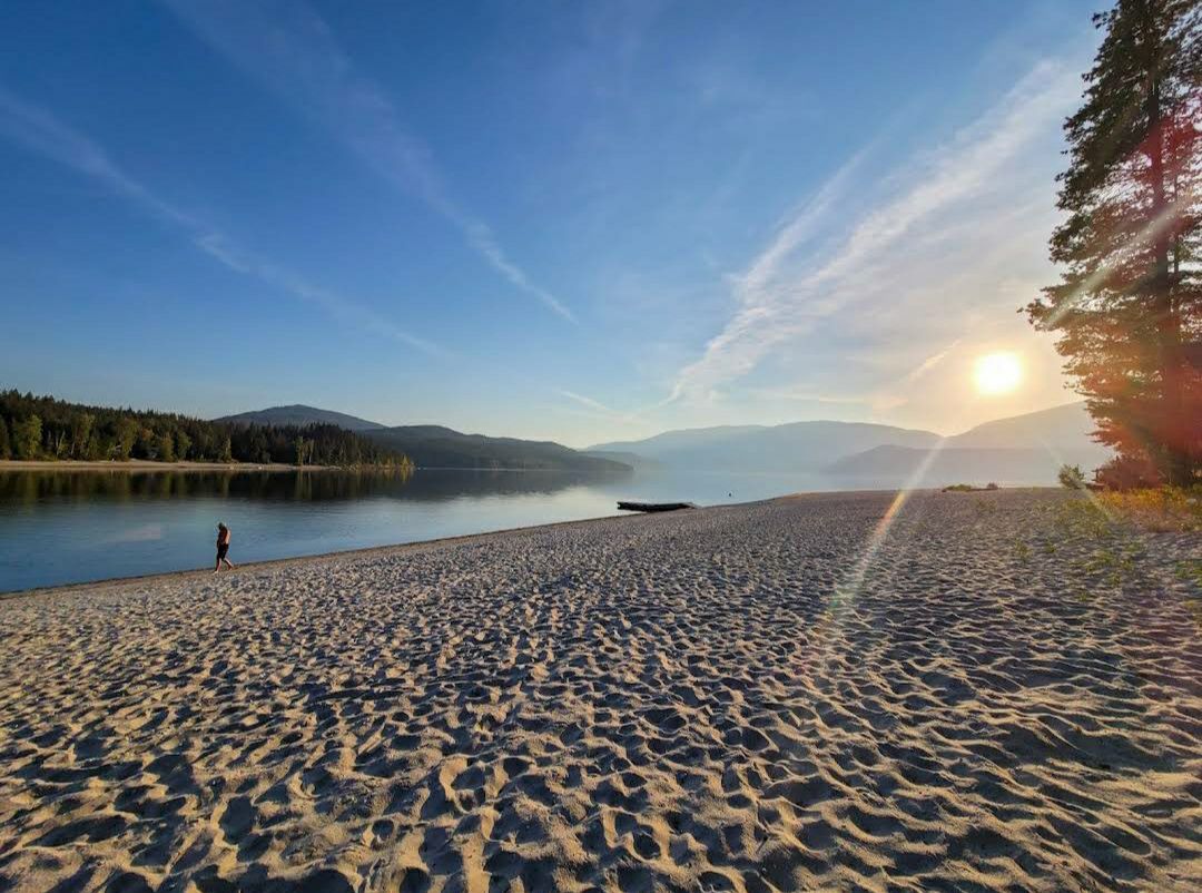 Silver beach - 6min drive from campground at the Seymour Arm townsite.