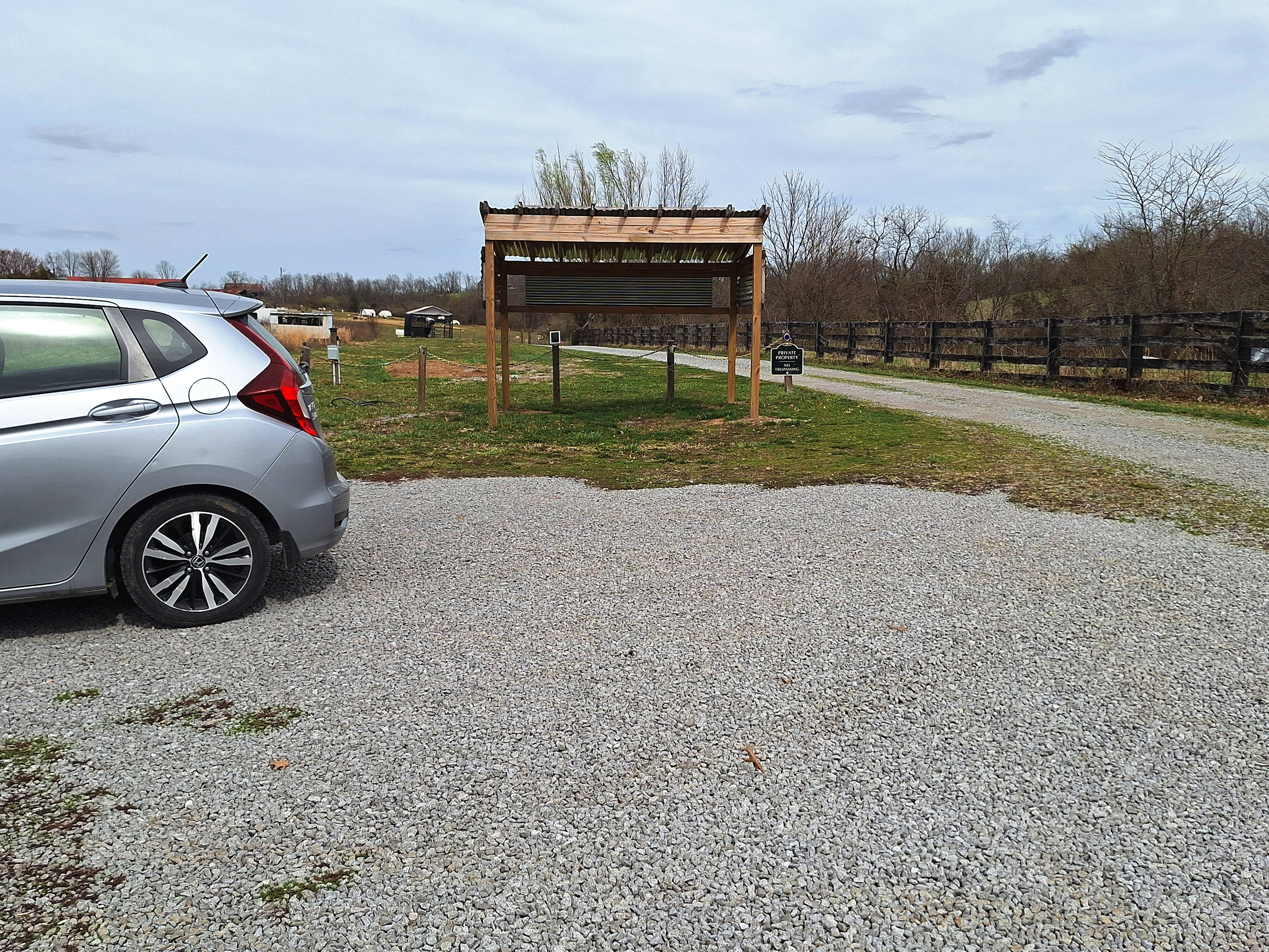 Here is the extra parking close by and there is a little shelter that we sell our produce from in the warmer months.  