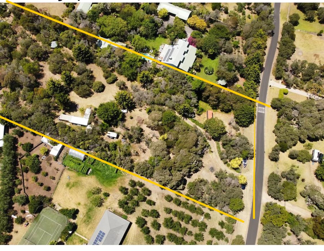 Here's a drone shot of the block in the yellow lines. Once you drive through the gate the large space on the left is a powered site, 60 m cable needed. 