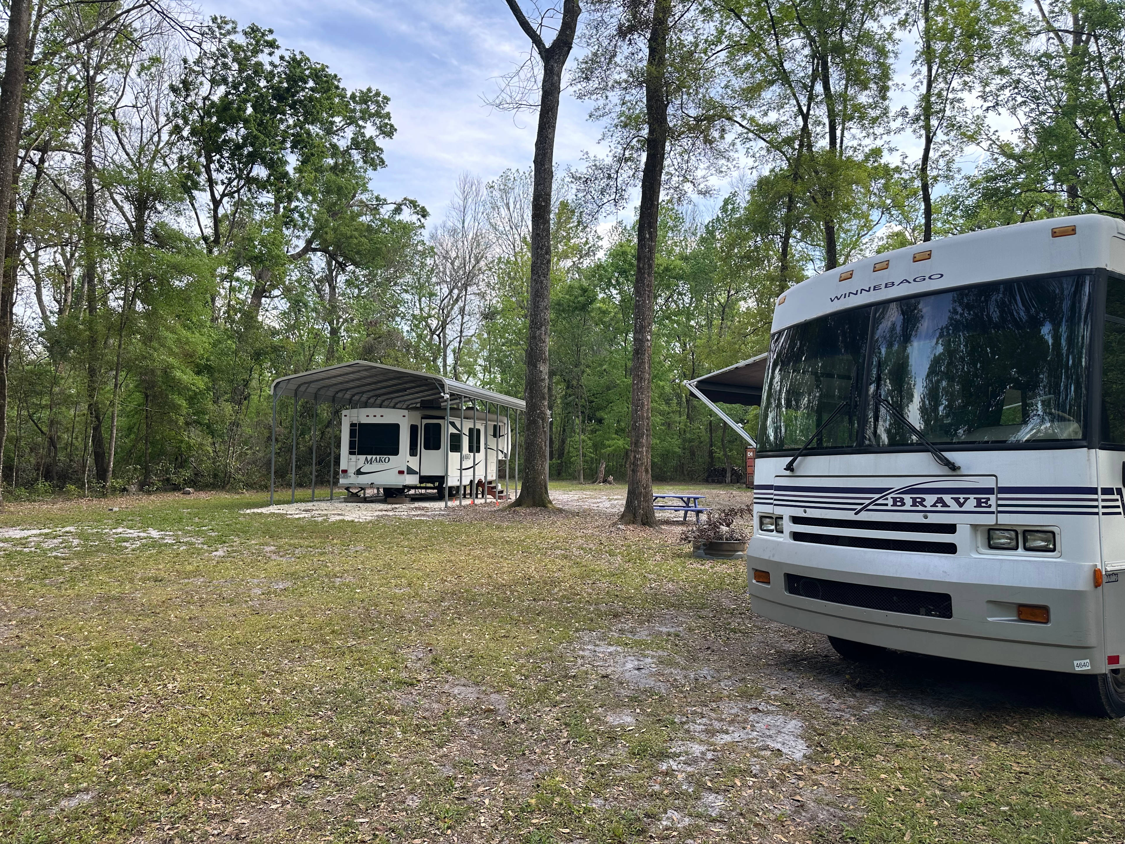 The owners rv is on site but they arent there while you are.