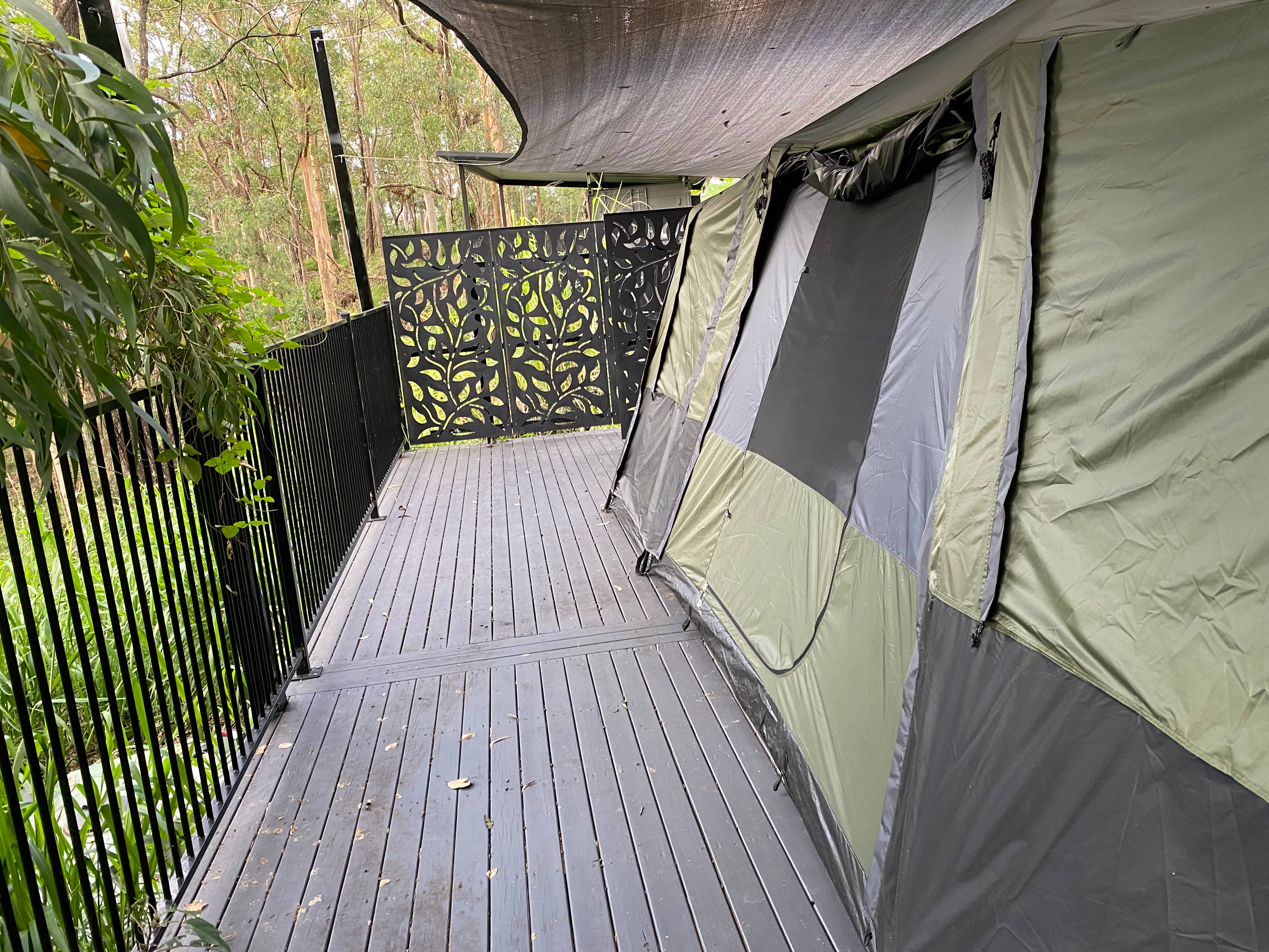 The tent side and doorway