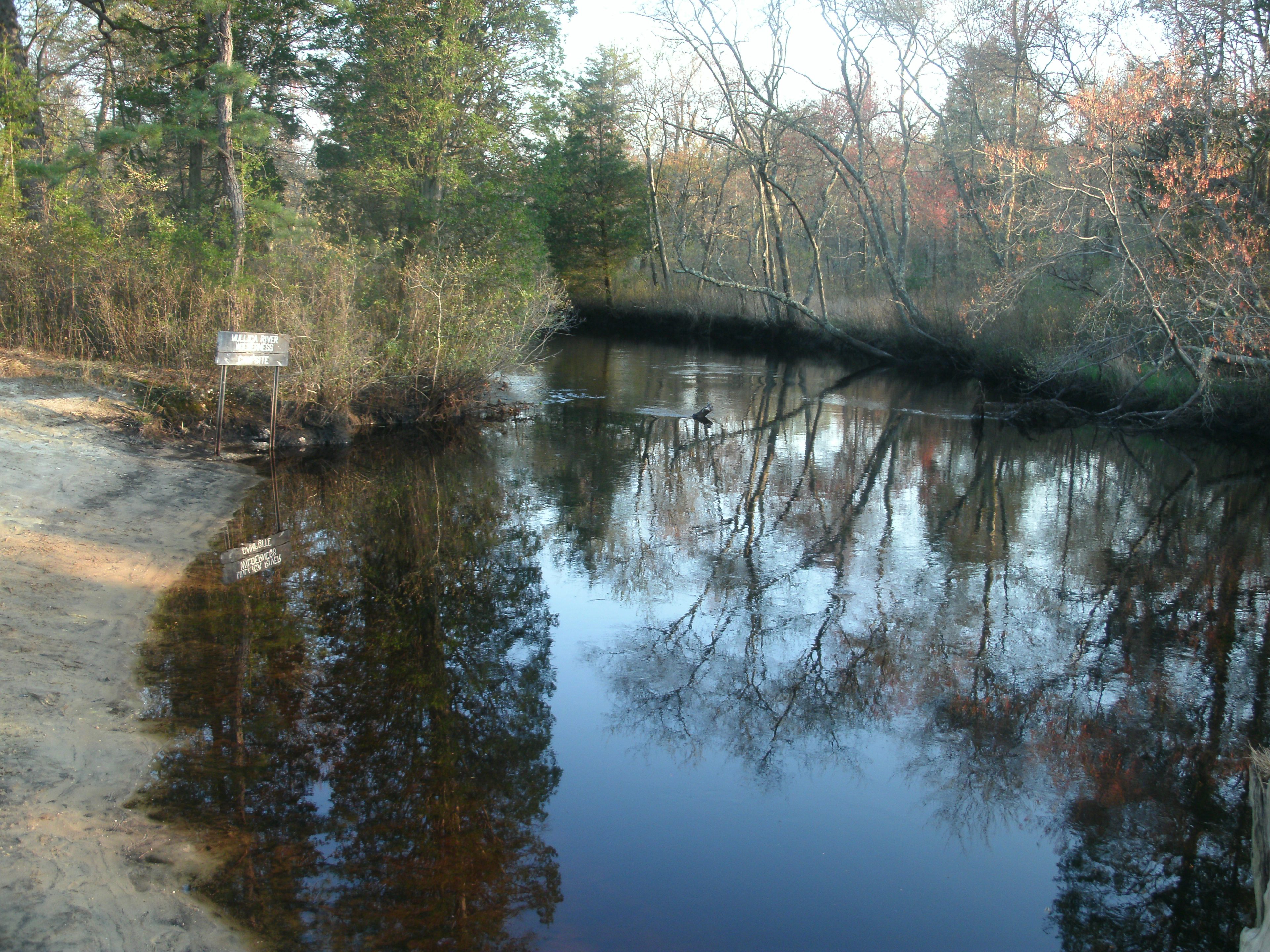 Canoe landing at Mullica River Camp.