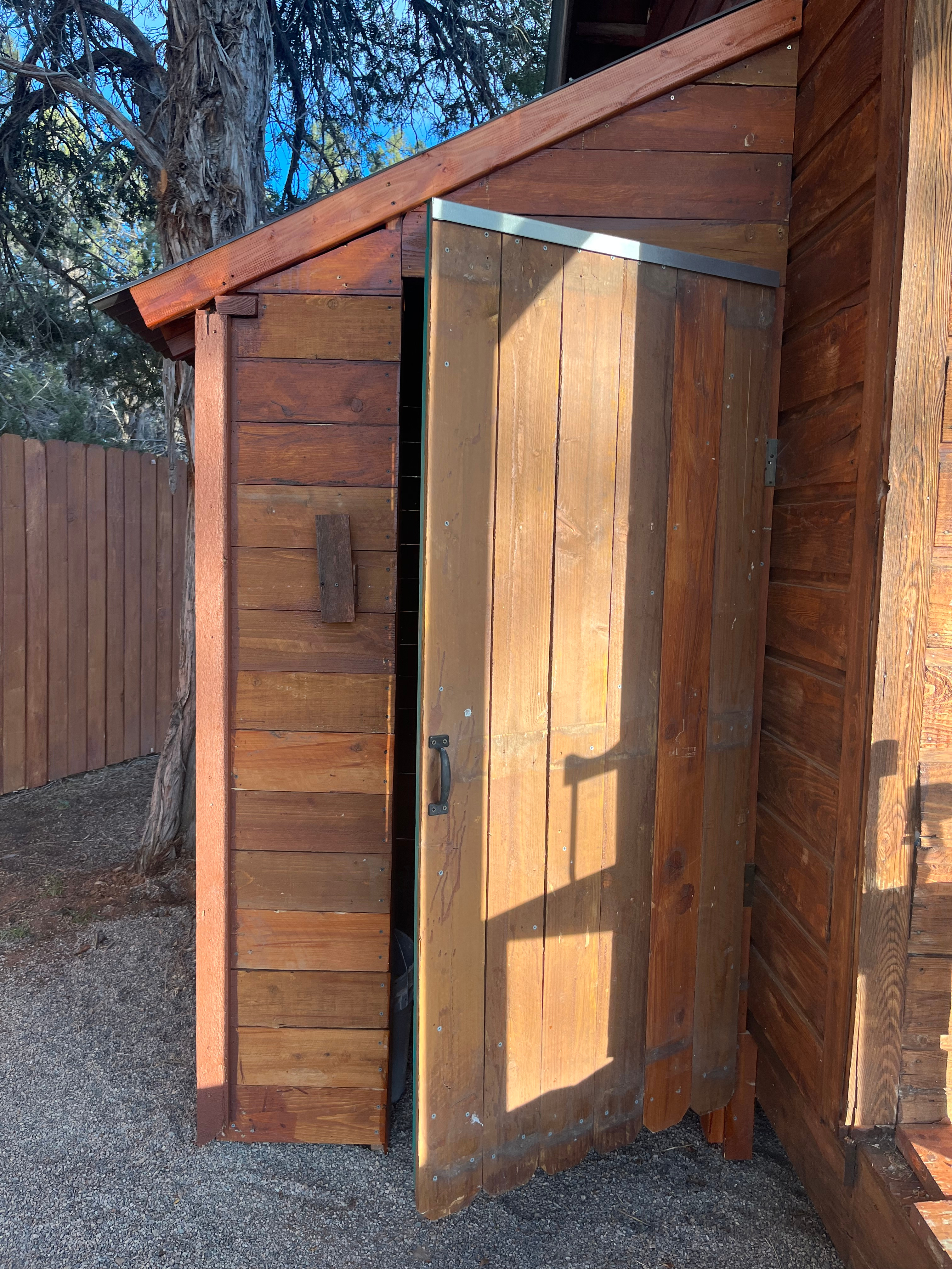 Door to compostable toilet