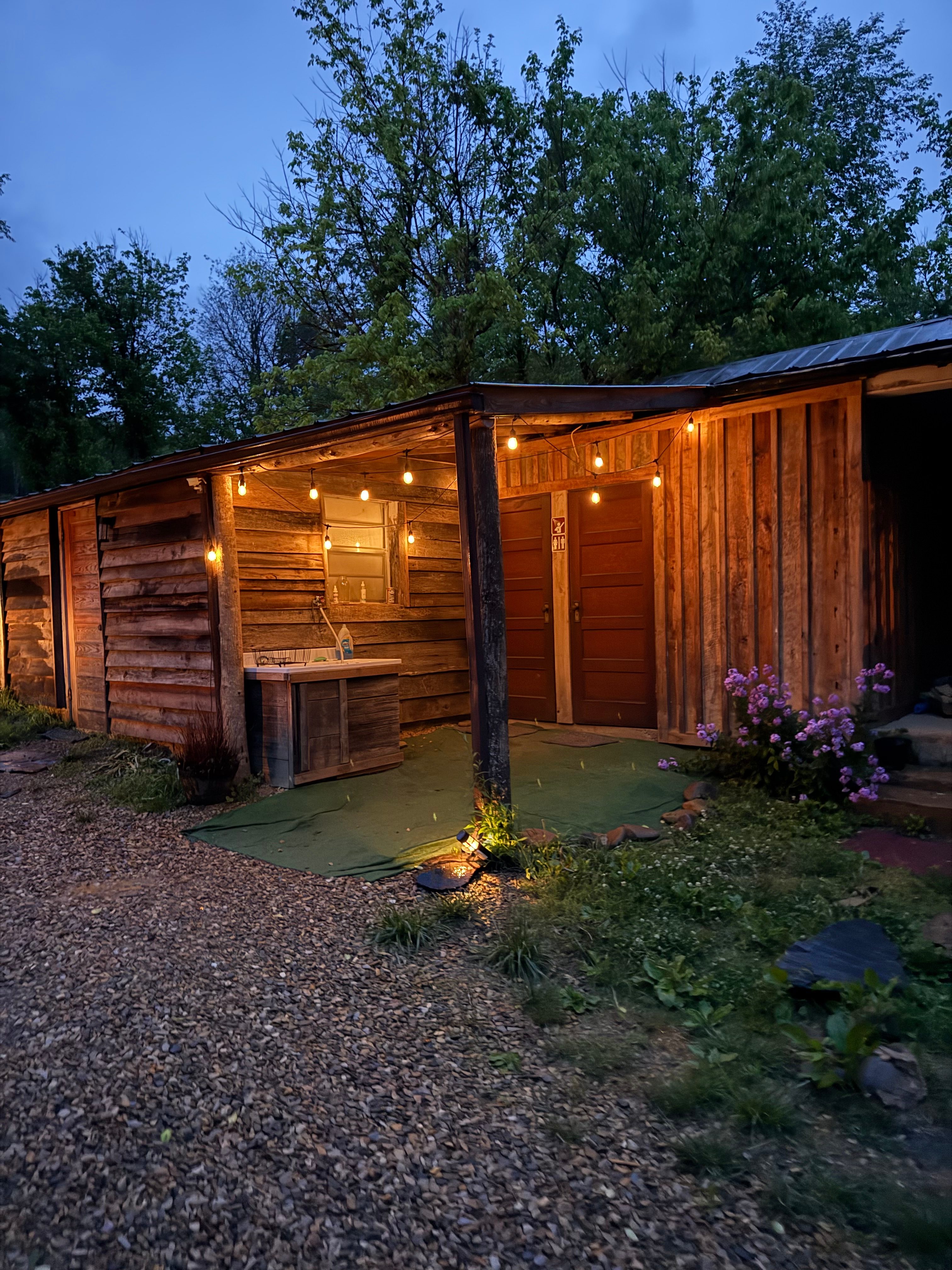 The cleanest bathhouse ever with hot showers!