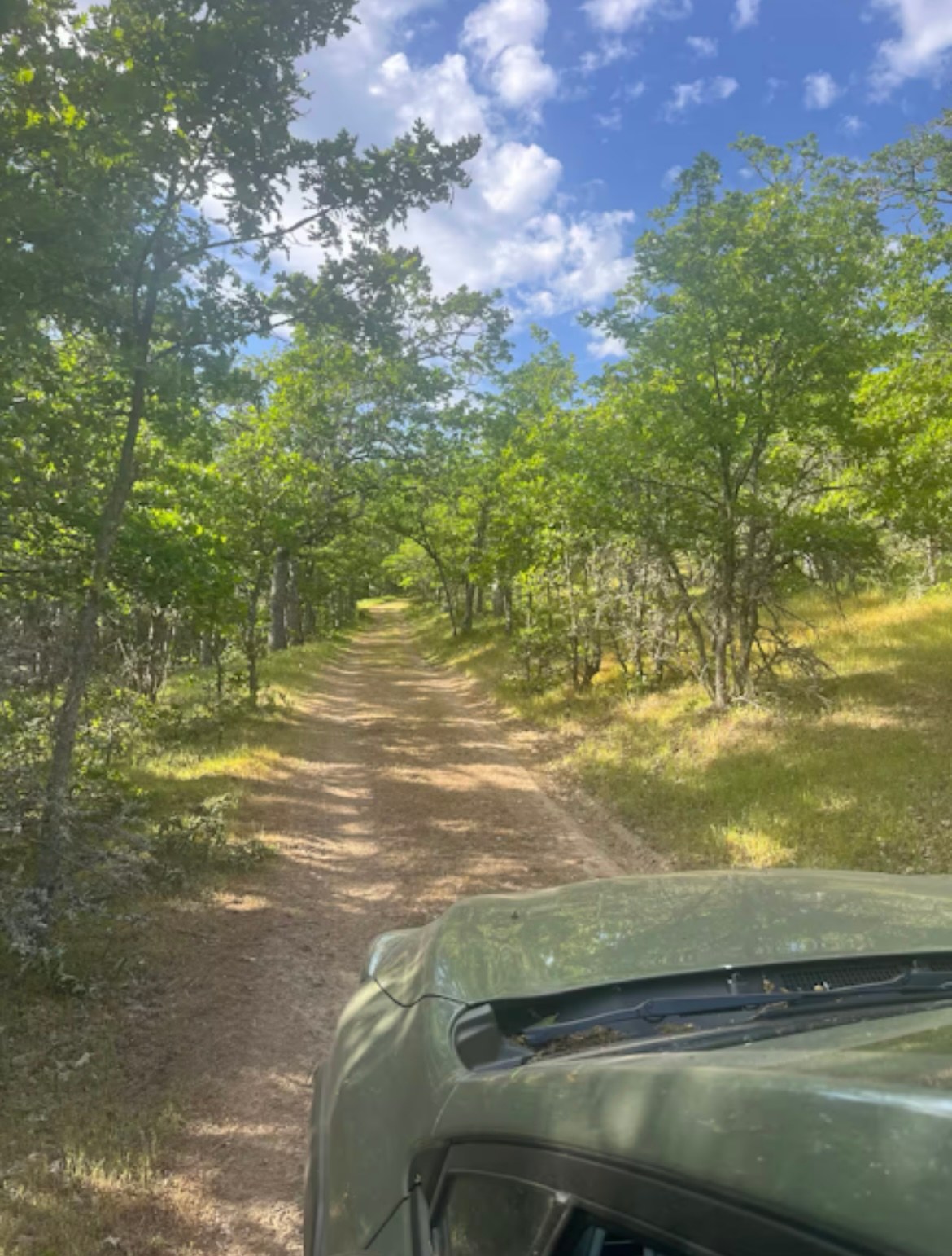 Keep driving along the old logging road leading you to camp. A bit bumpy in some spots but safe and solid - nothing too crazy at all!