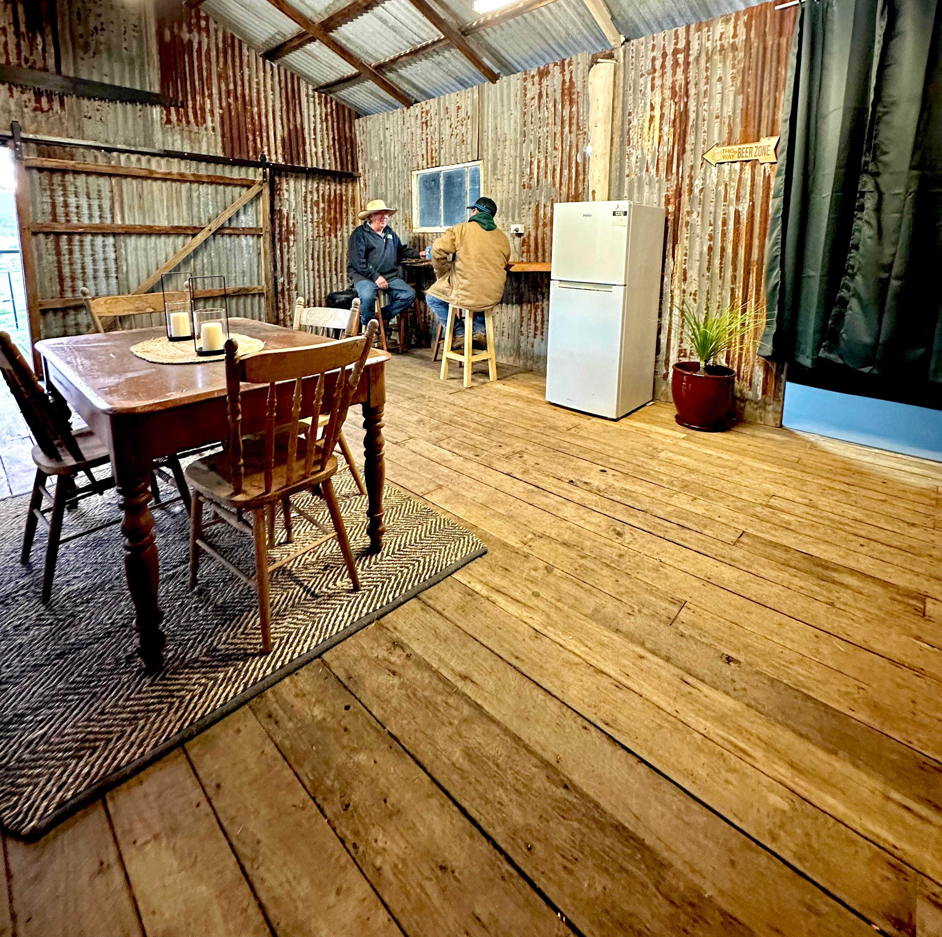 Enjoy breakfast or a drink on the bar inside or take the stools out onto the deck!