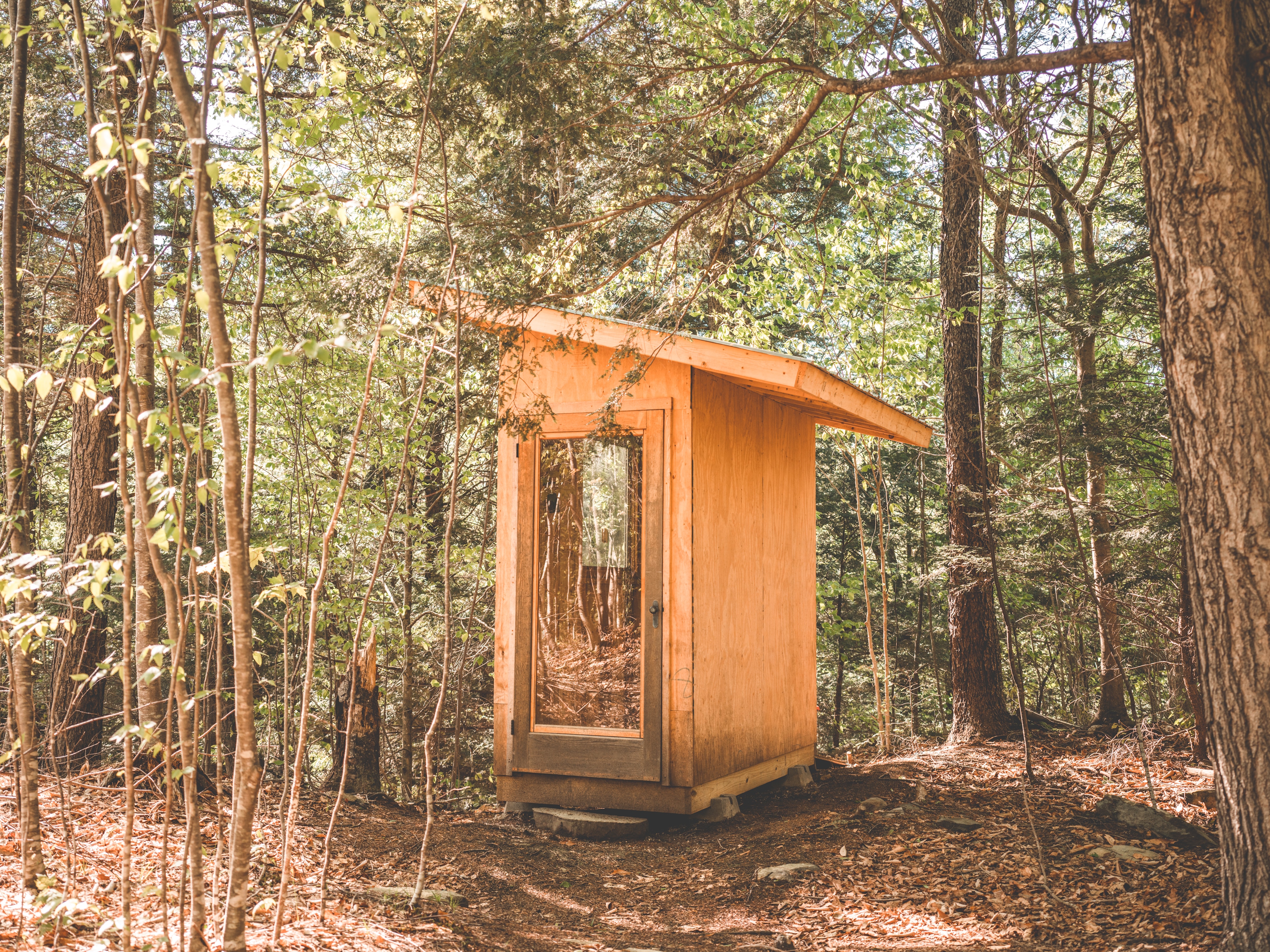 outhouse with compost toilet