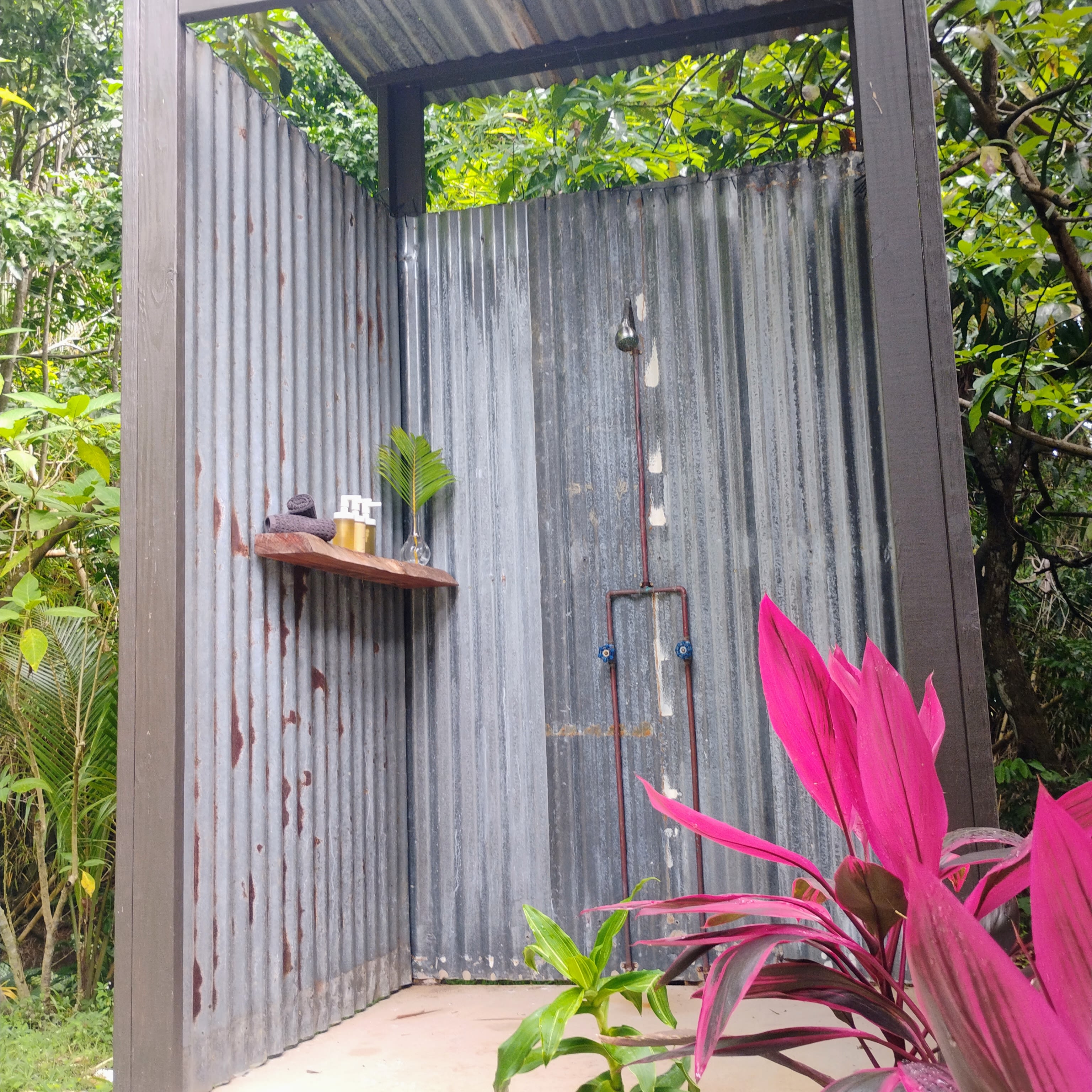 Rinse off after the beach in this oversize outdoor shower.