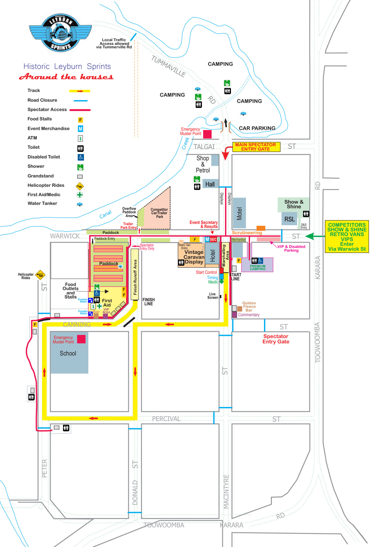 Track Map.  We are on turn 3, 2nd property closest to the track between the Blue lines of Donald Street.