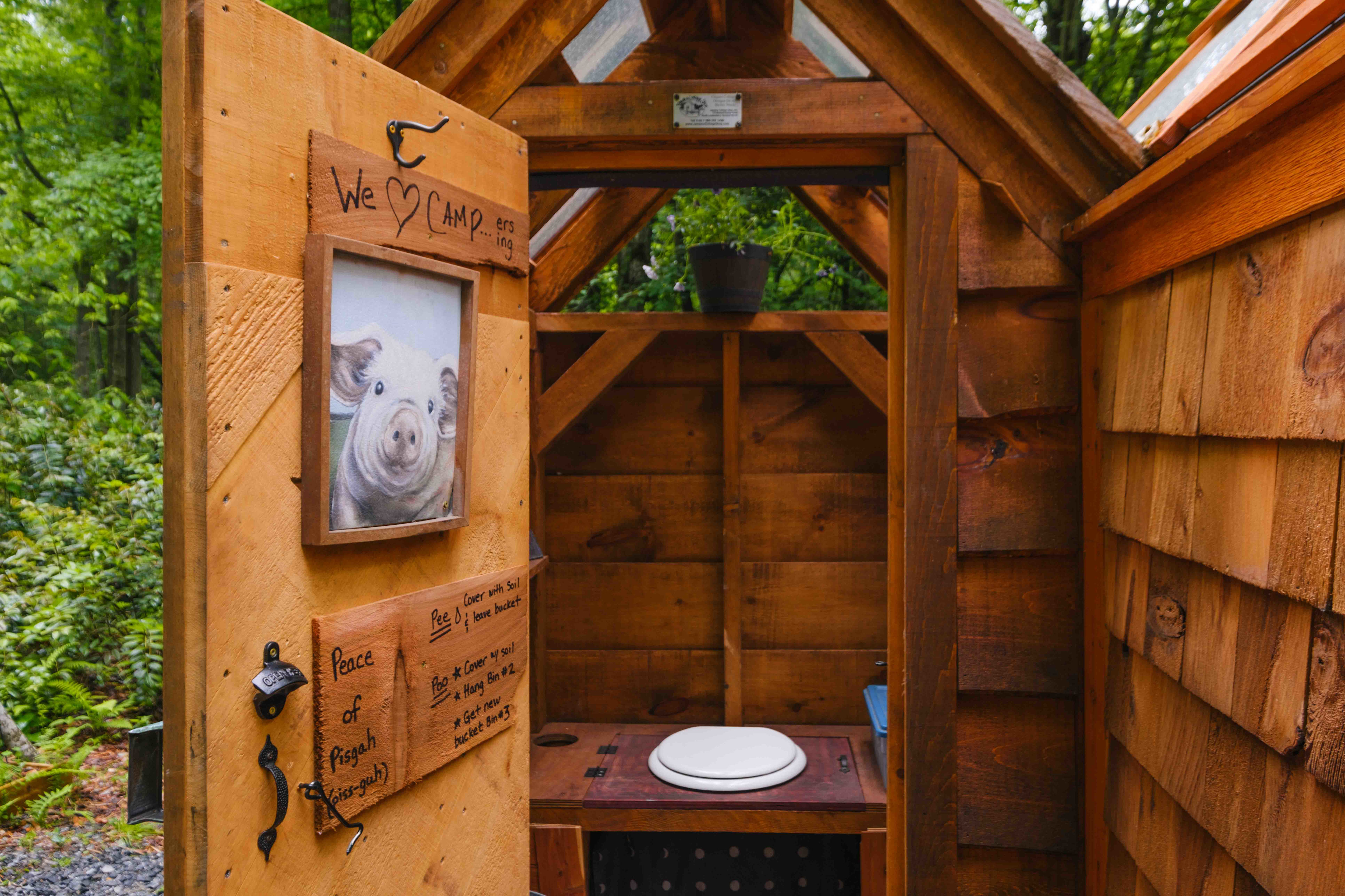 This was a compost toilet! The host had signs to tell you how to use it! So cool!