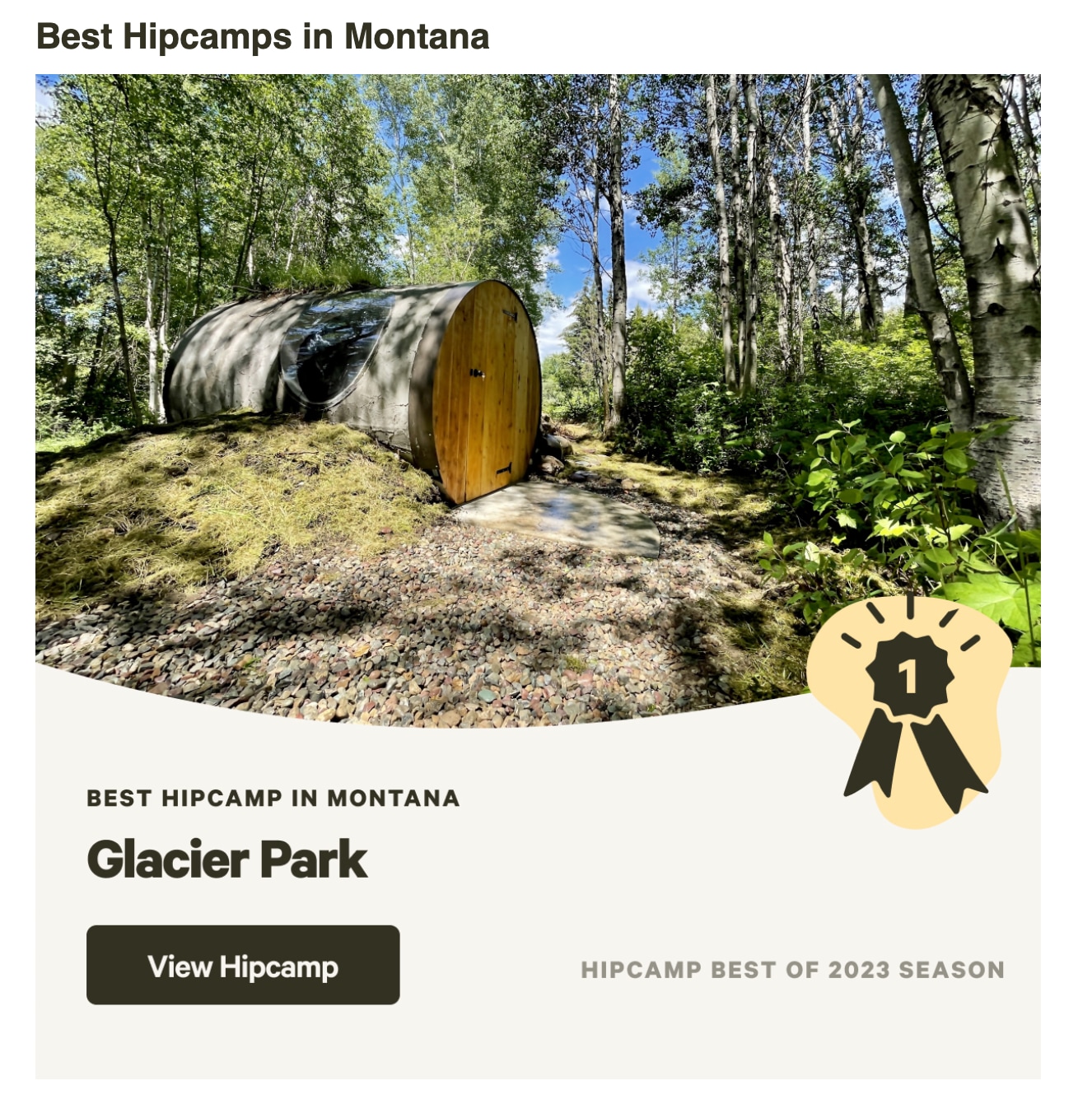 ❤️ Glacier HipCamp 🏕️