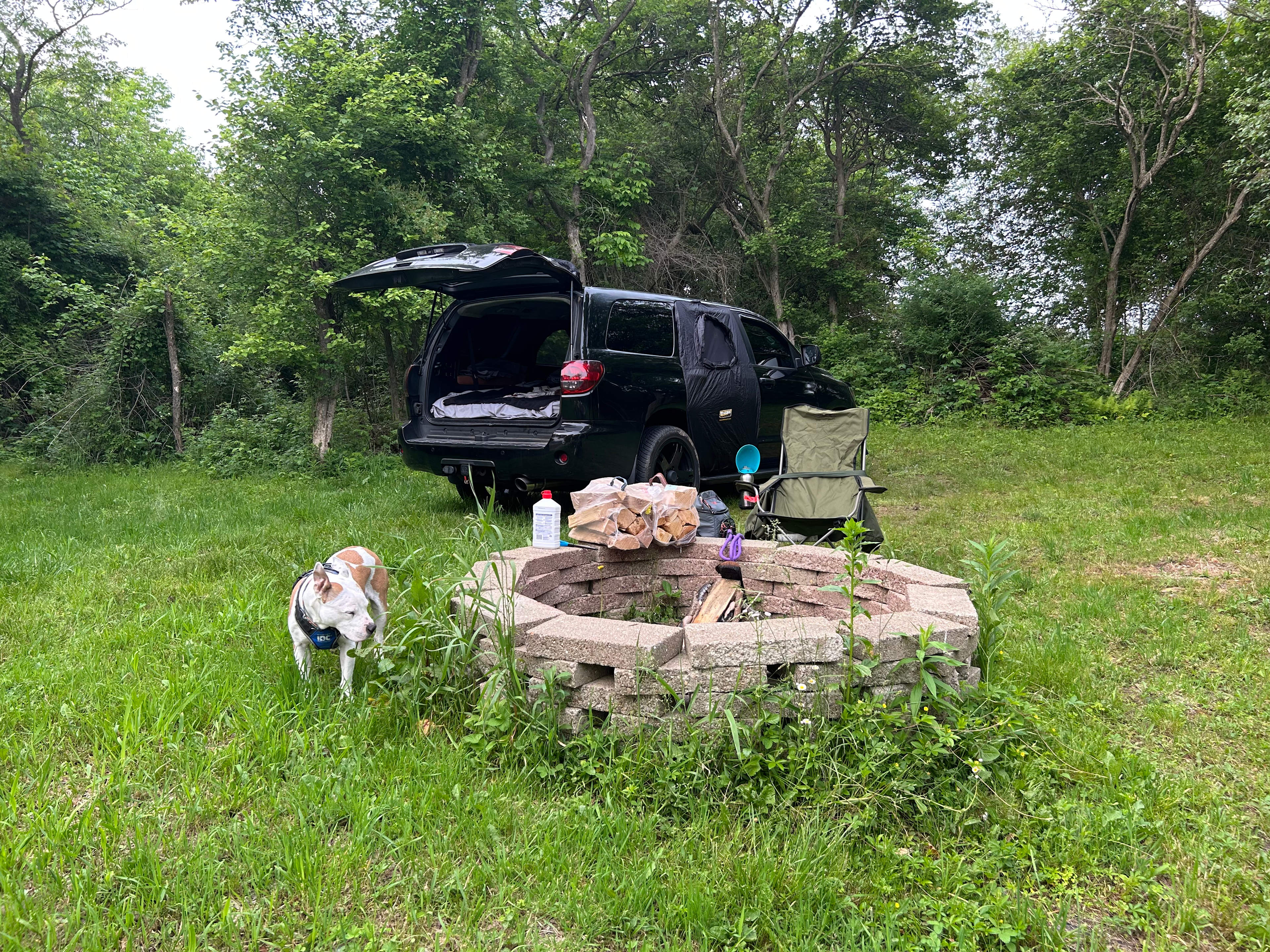 Level parking spot on site