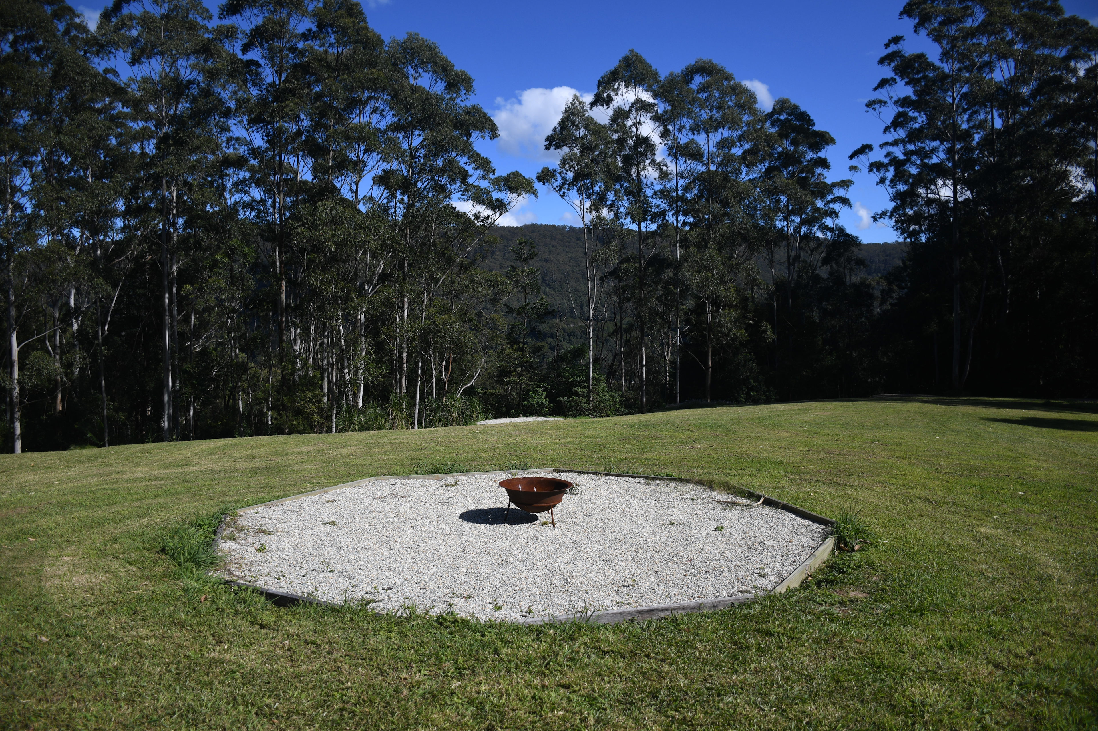 Fire Pit in the middle of the Upper Meadow campsite area