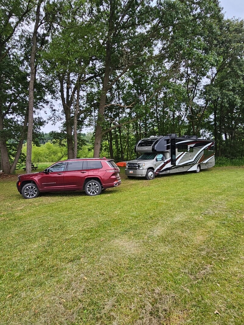 Or, you can park your vehicle facing away from the river.