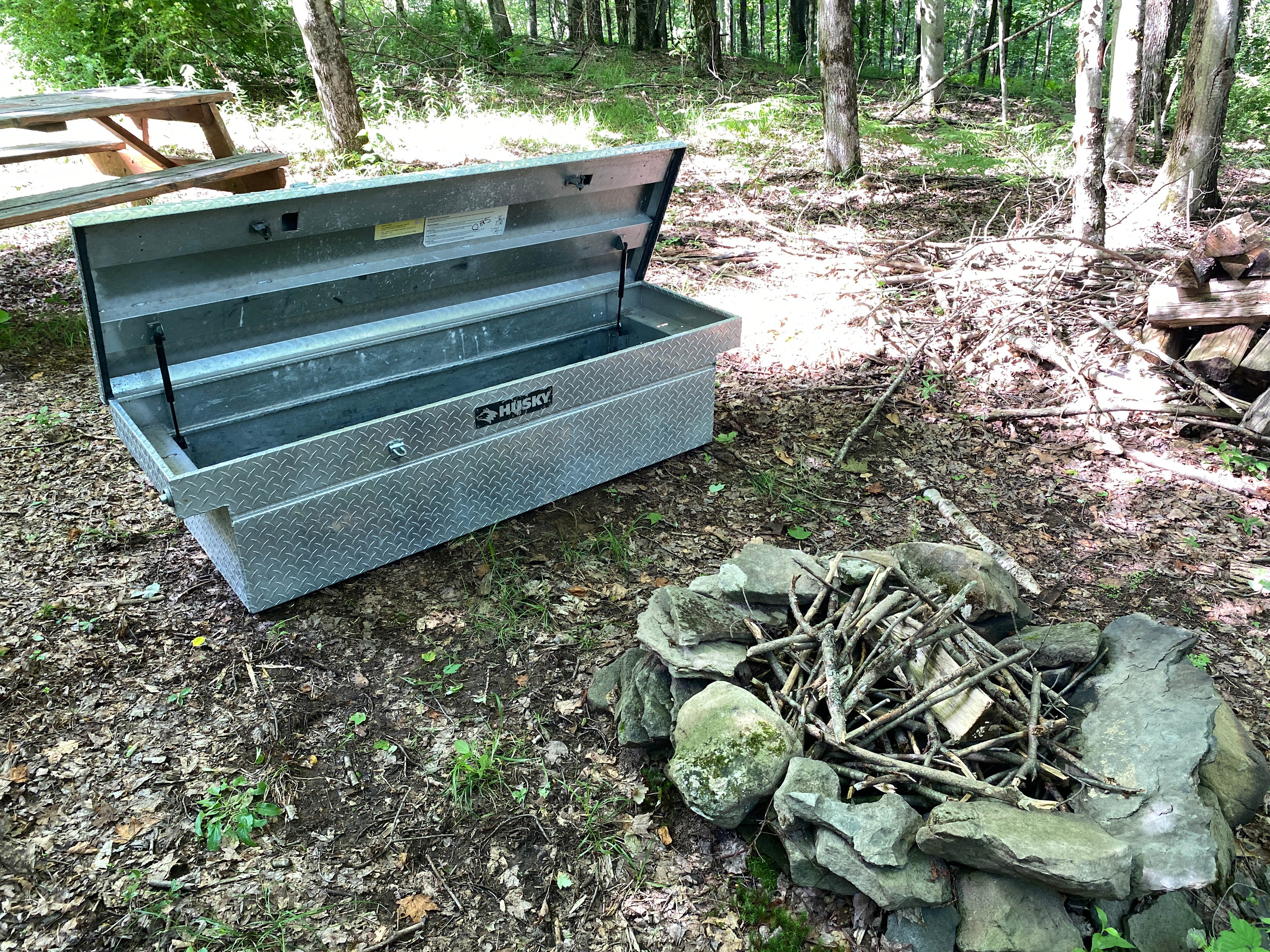 We provide this convenient locker for your gear, cookware, or dry goods. All campers must practice good black bear etiquette. 