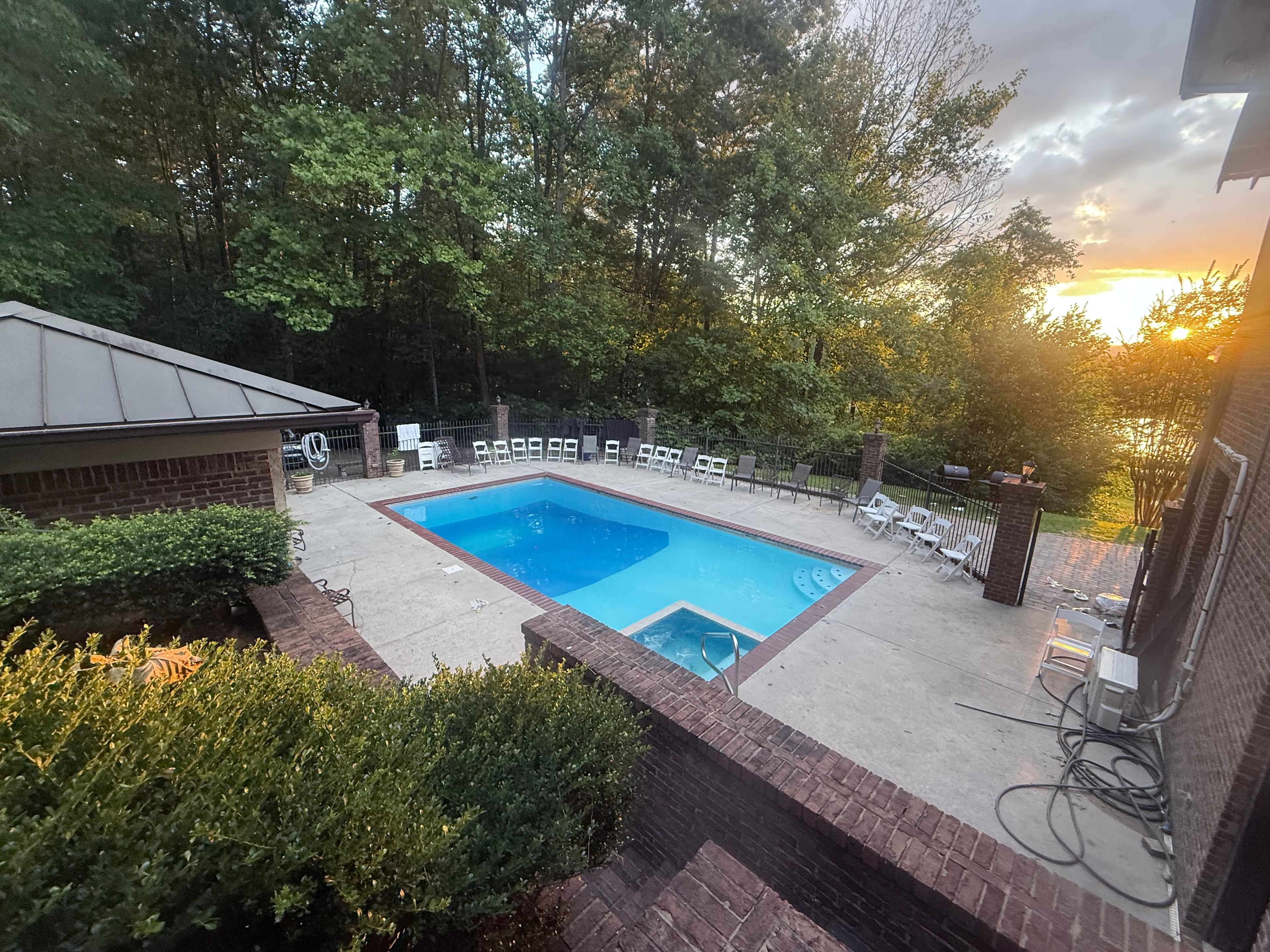 sunset valley fish swim  and camp