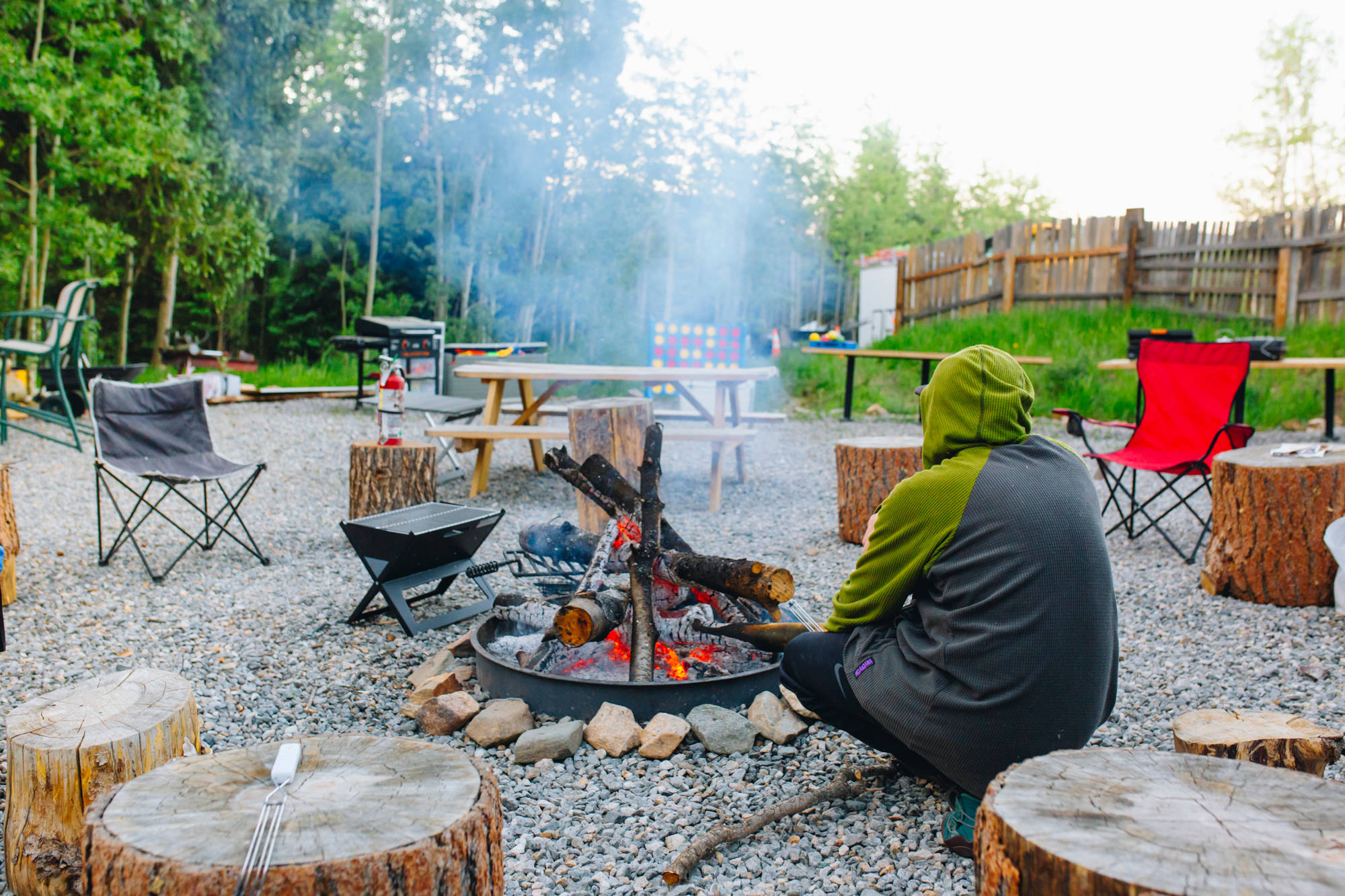 Our host took care of the fire