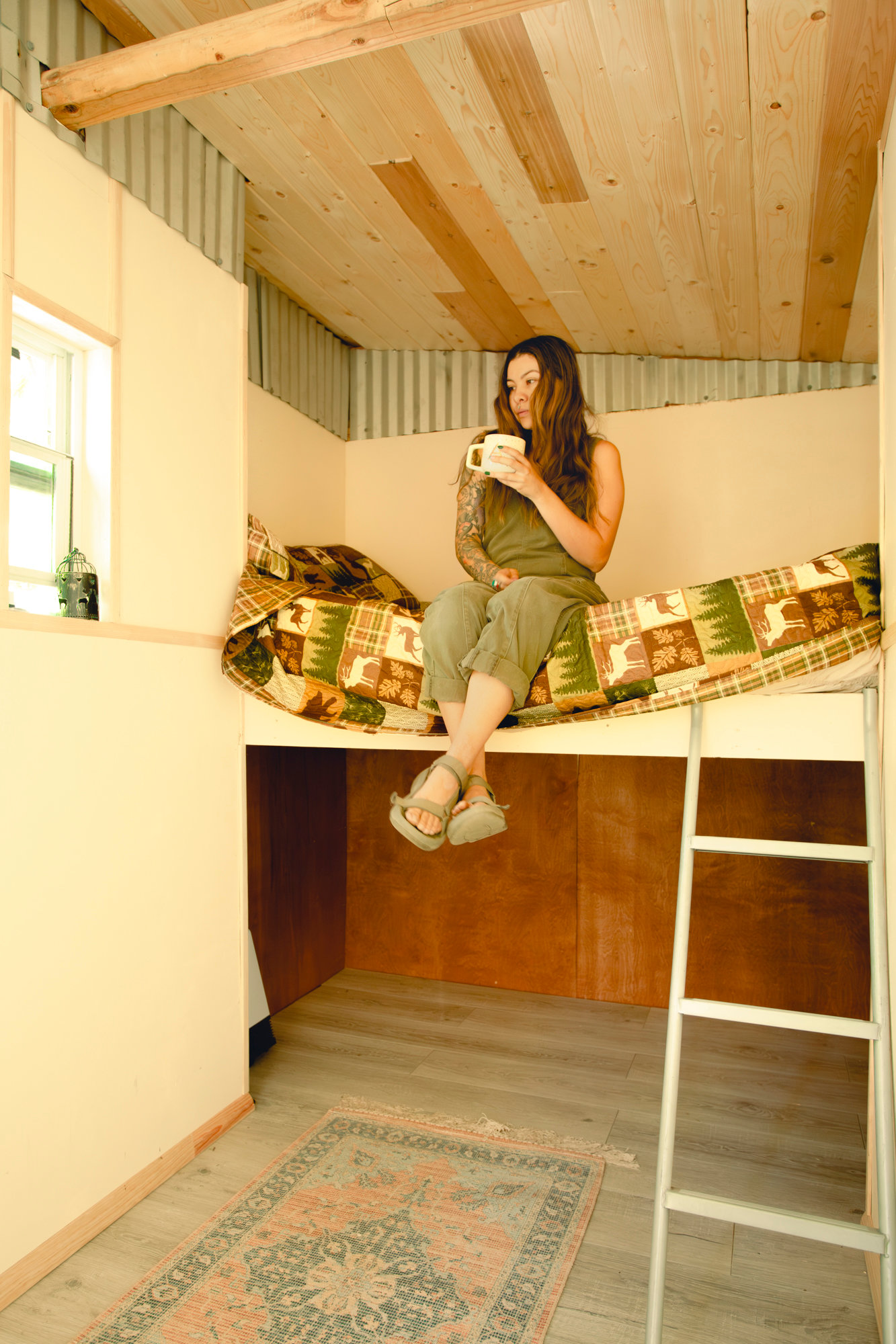 Inside of the Shack Cabin - lots of head space!