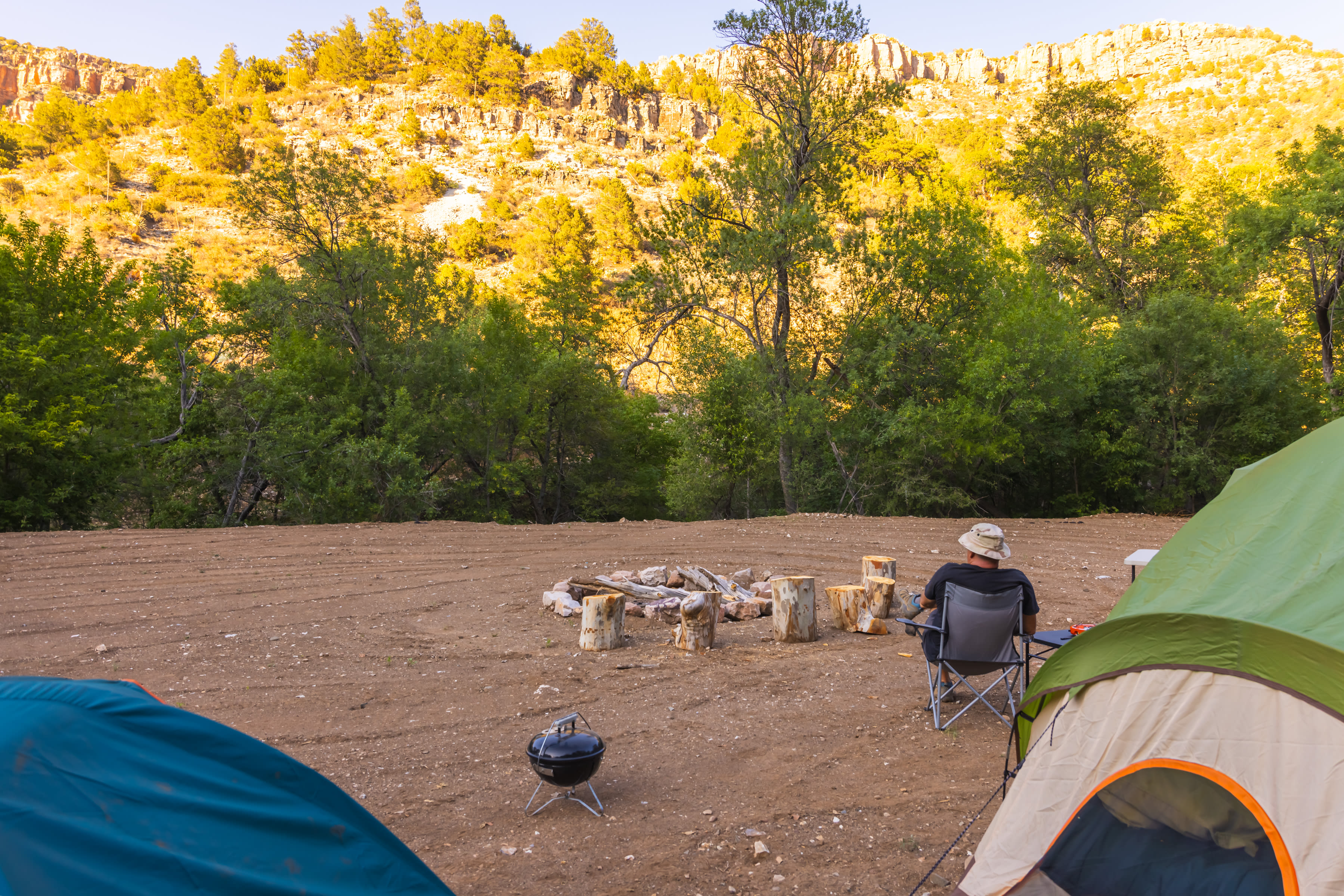 Fire pit is setup and ready to go