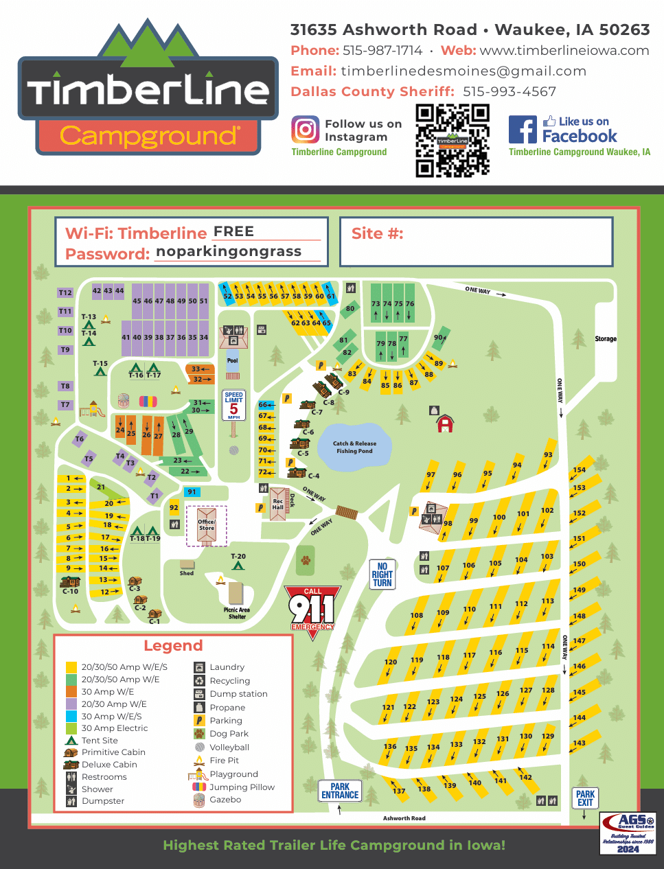Timberline West RV Campground, Cabins