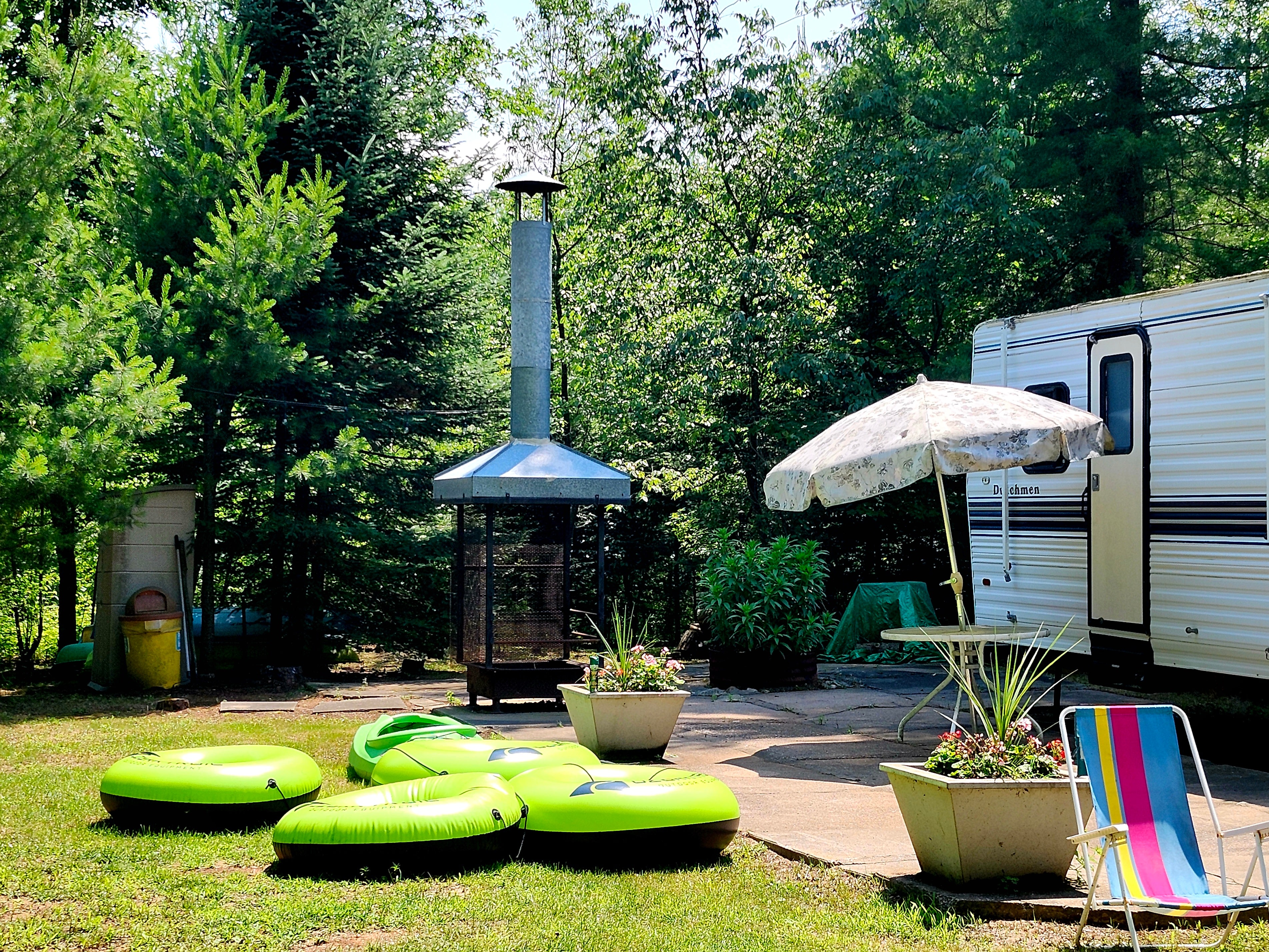 Guests may enjoy tubing on the Plover River or just floating around near the dam.  
