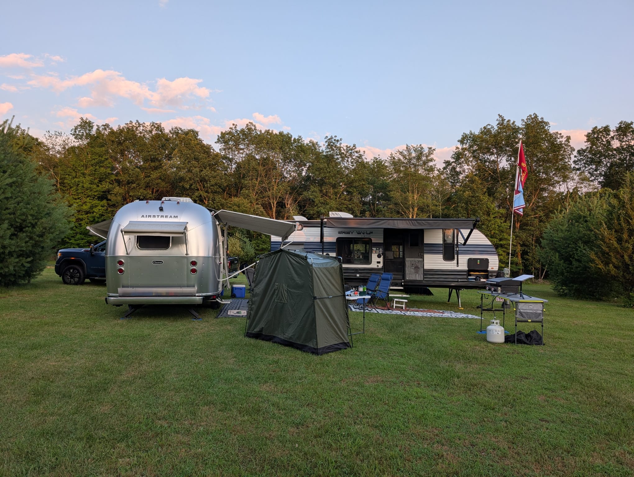 Our set-up with friends