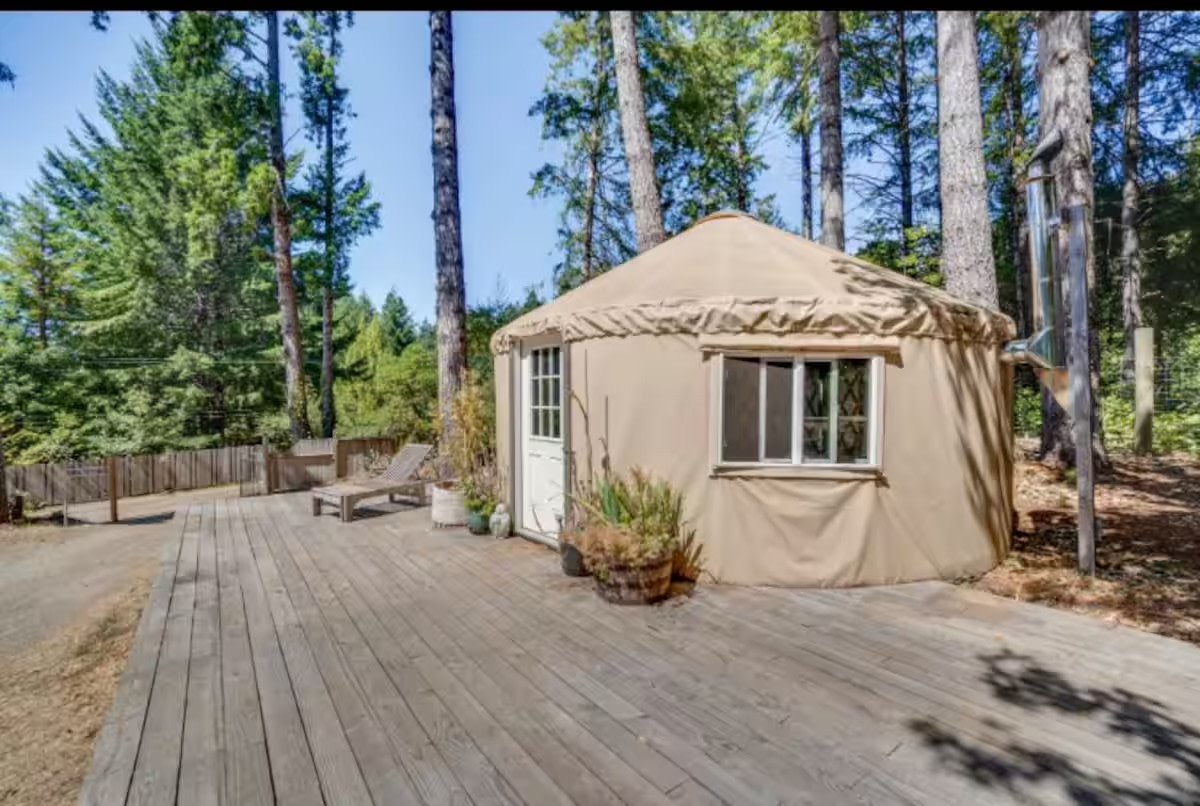 Petrolia Peace: Yurt, Tents, Cabin