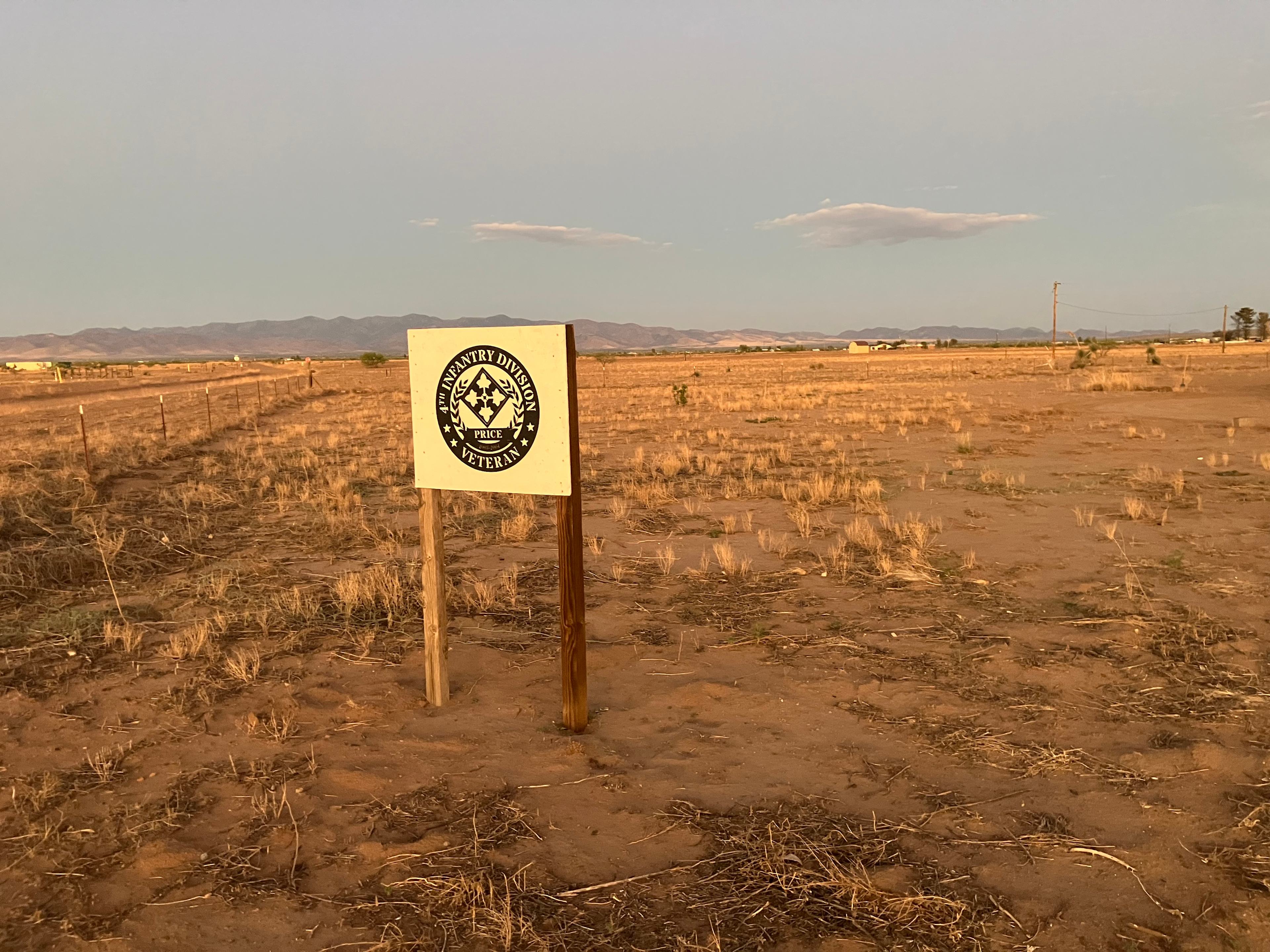 The sign marks the spot! This is currently just a great dry camp. Dust, dirt and desert critters to be expected. Fire pit will be built next. 