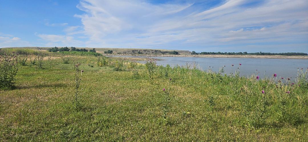 Down river view on the Missouri River. 