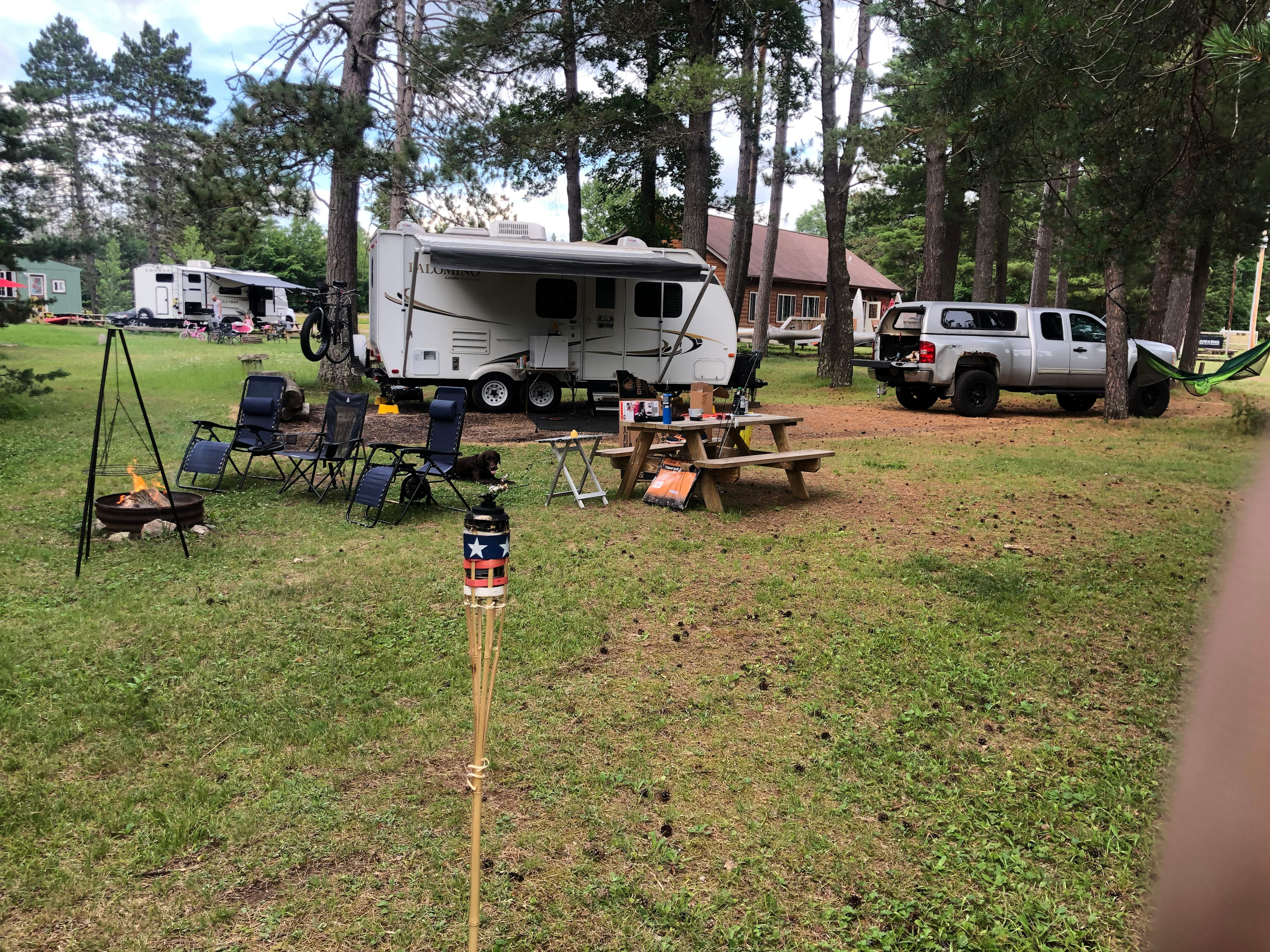 Nice size site with full hookups 